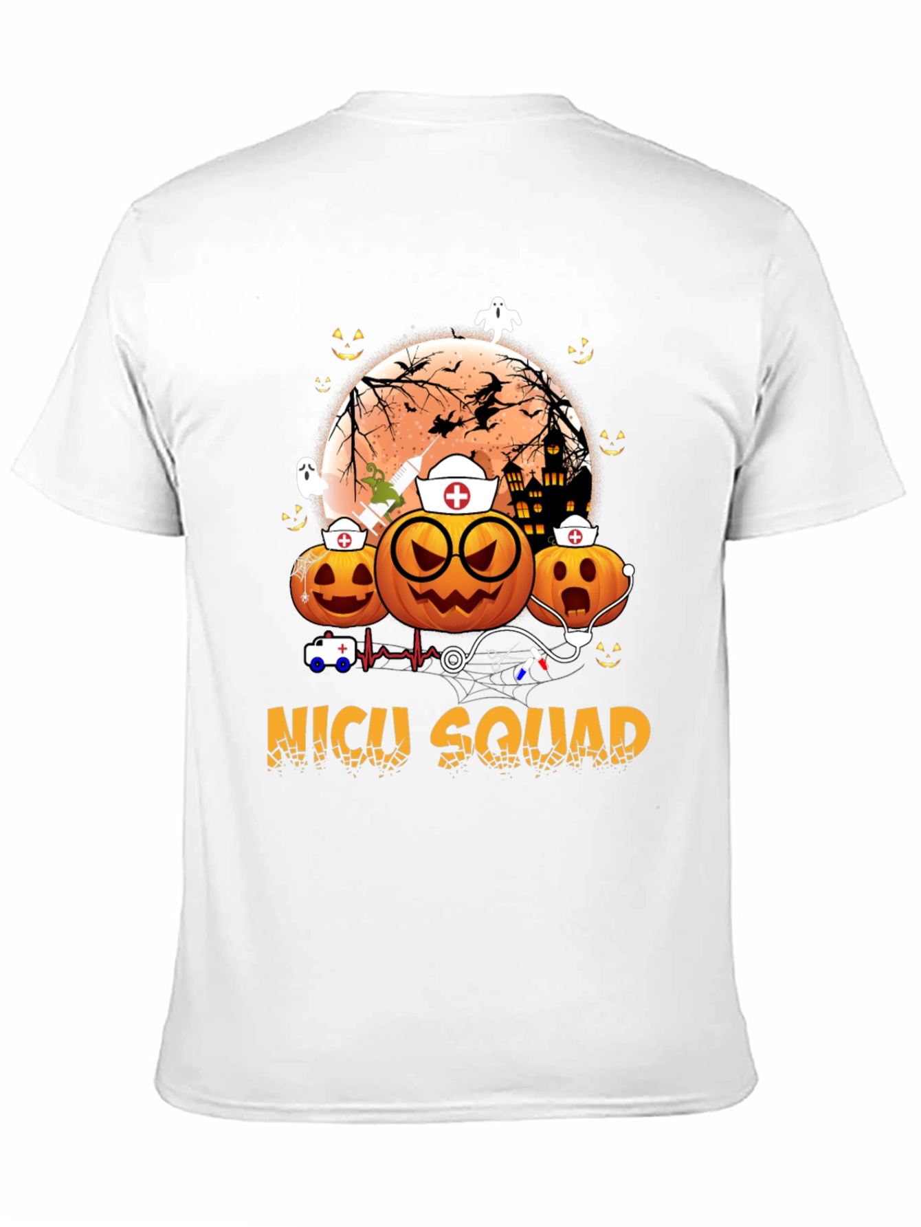 NICU Squad Halloween Nurse Pumpkin T-Shirt