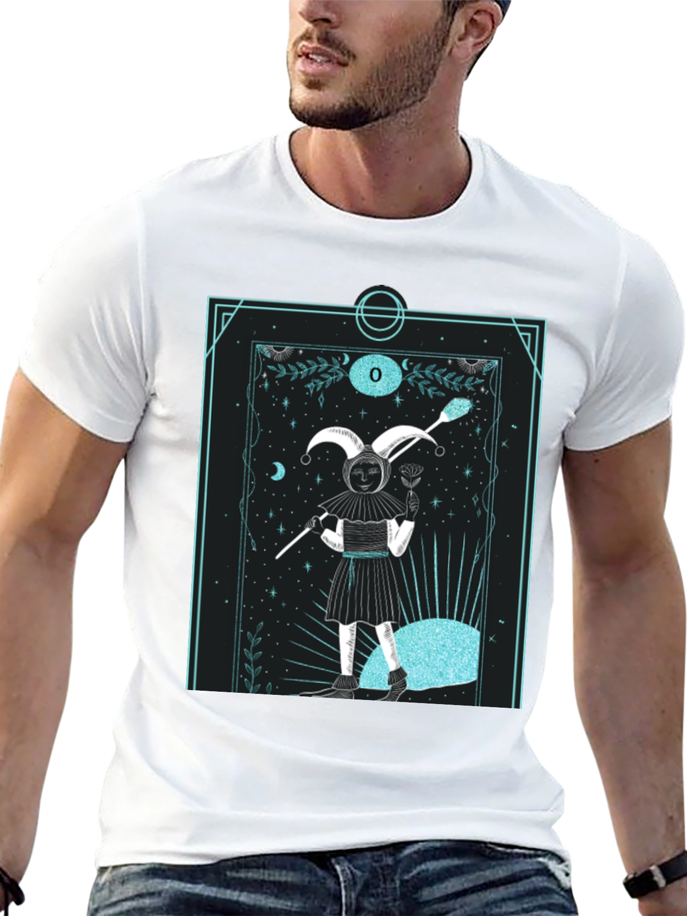 Jester Tarot Card Graphic Tee - Unique Design