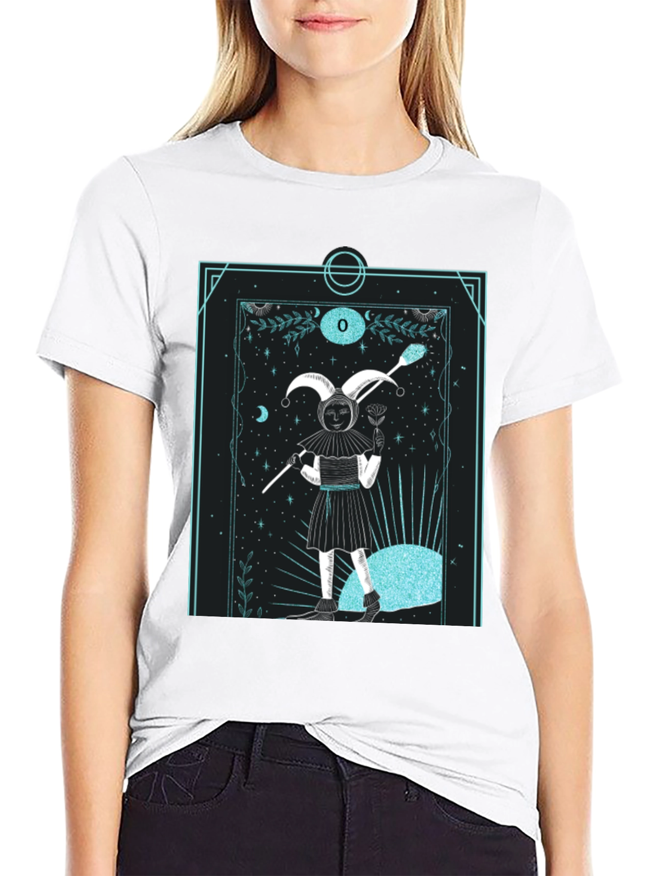 Jester Tarot Card Graphic Tee - Unique Design