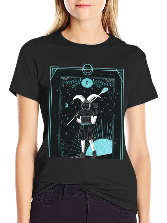 Jester Tarot Card Graphic Tee - Unique Design