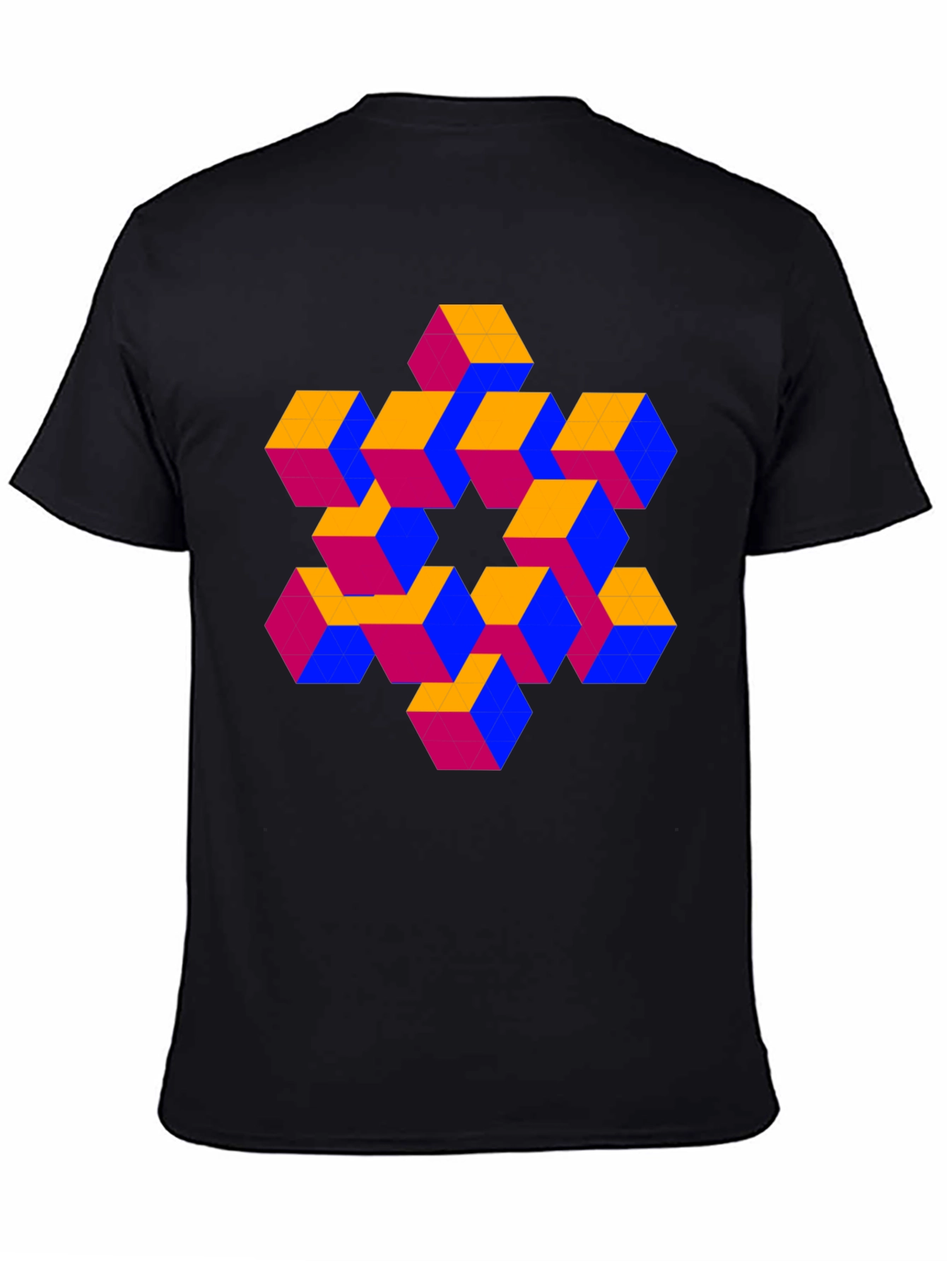 Optical Illusion Cube Pattern T-Shirt