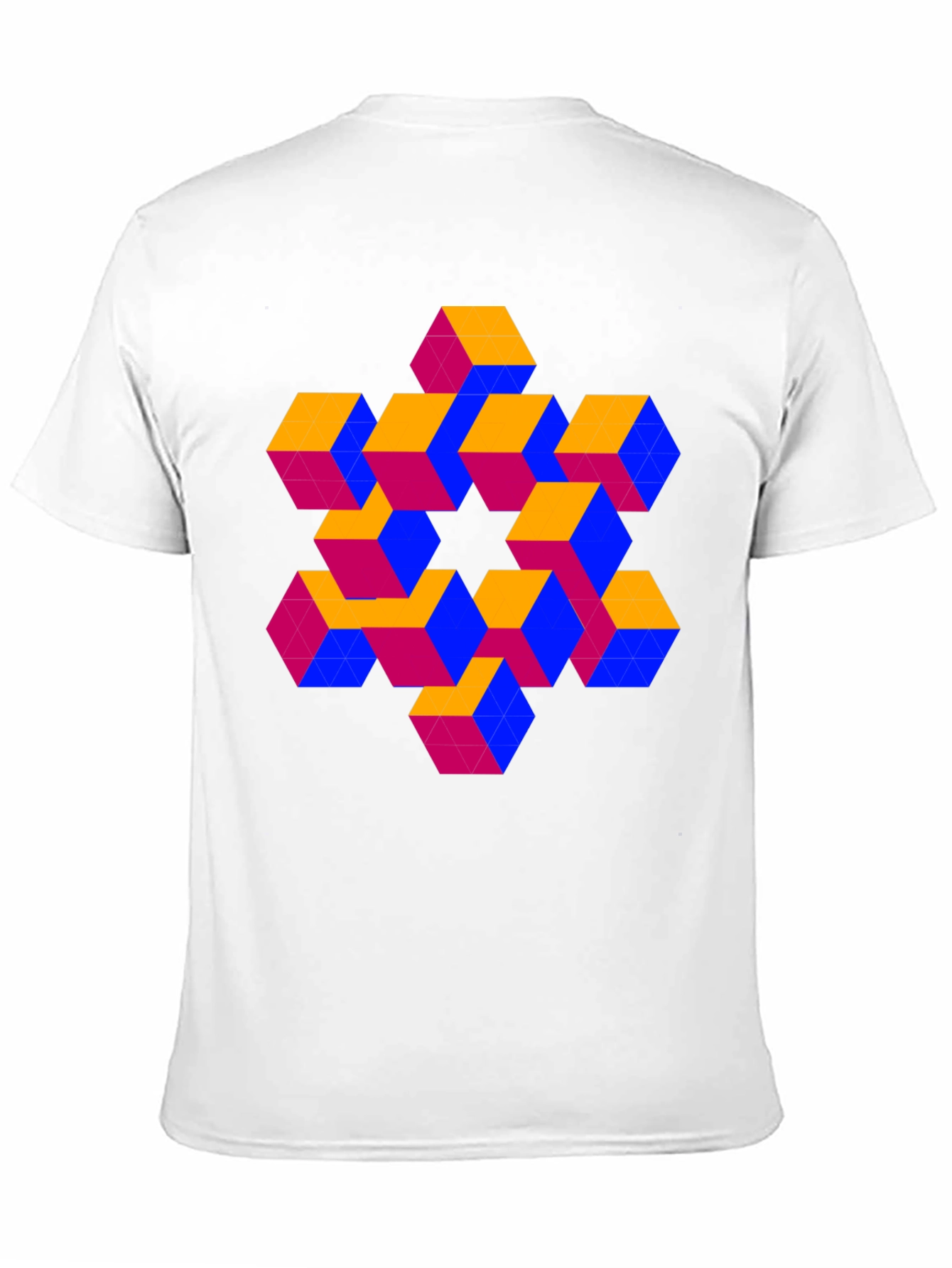 Optical Illusion Cube Pattern T-Shirt