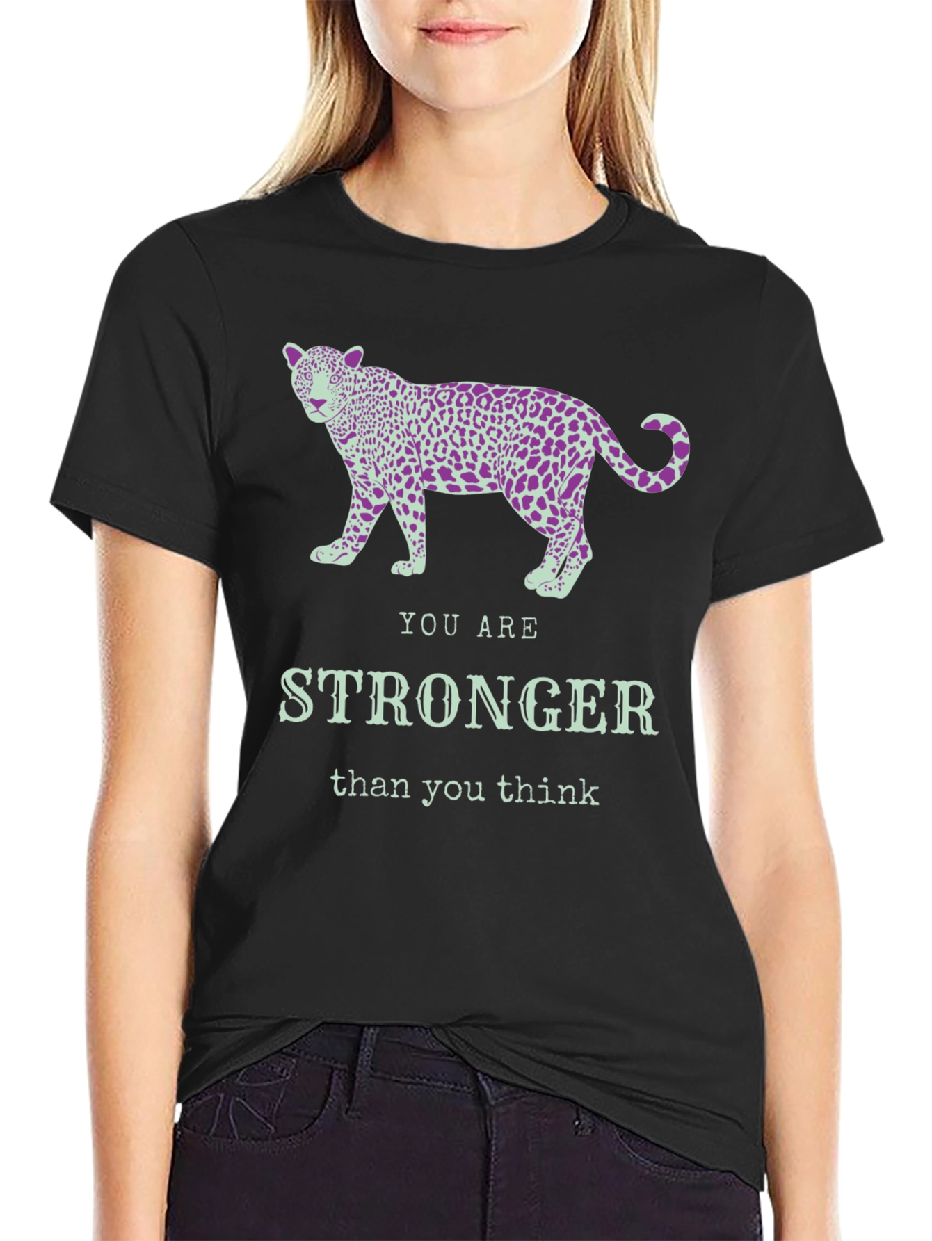 Stronger Leopard Graphic Tee