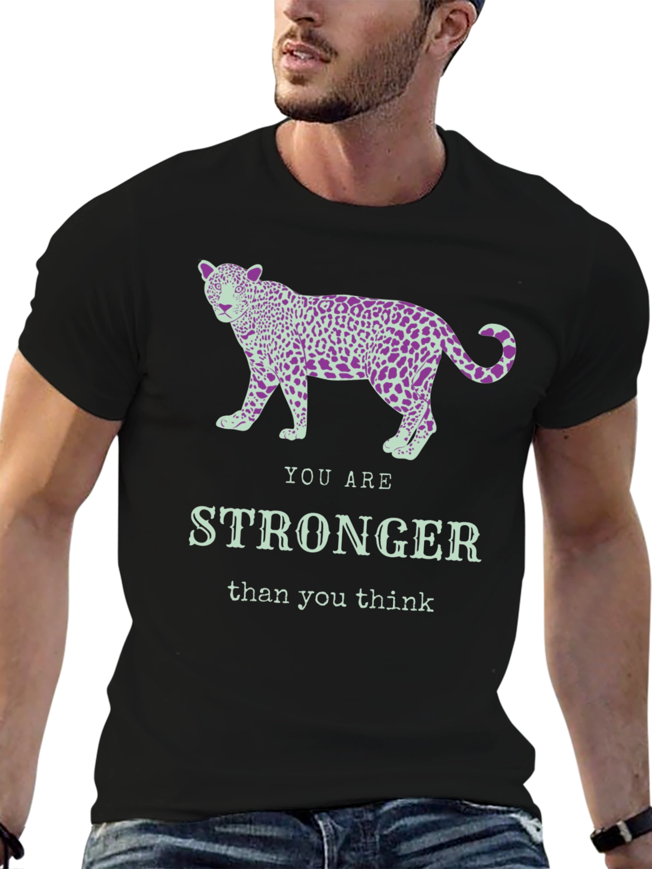 Stronger Leopard Graphic Tee