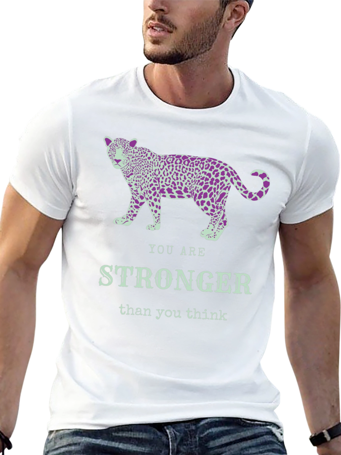 Stronger Leopard Graphic Tee