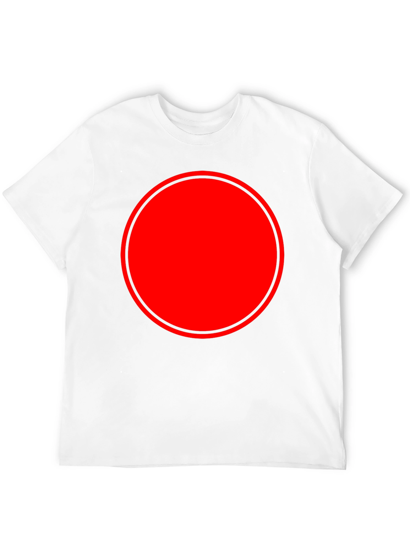 Modern Red Circle Graphic Black T-Shirt