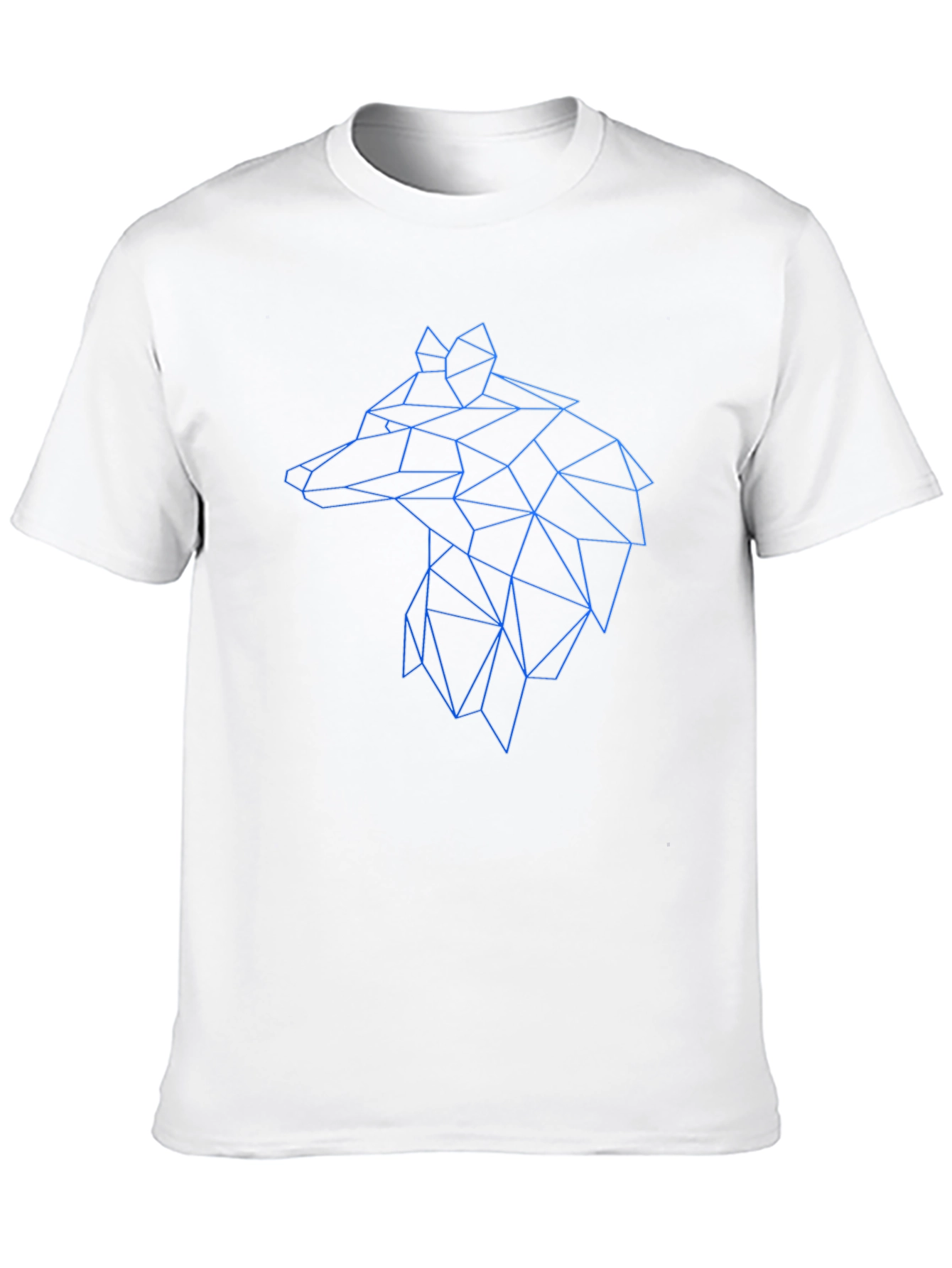 Geometric Wolf Head Graphic Black Tee