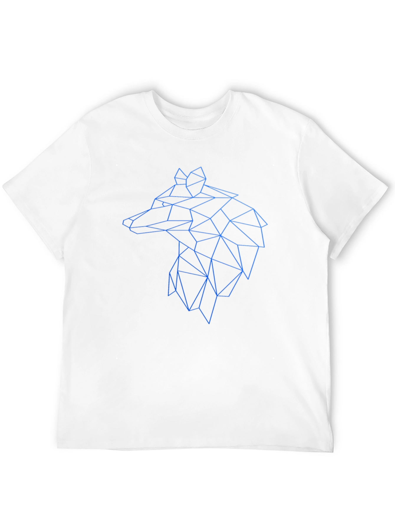 Geometric Wolf Head Graphic Black Tee