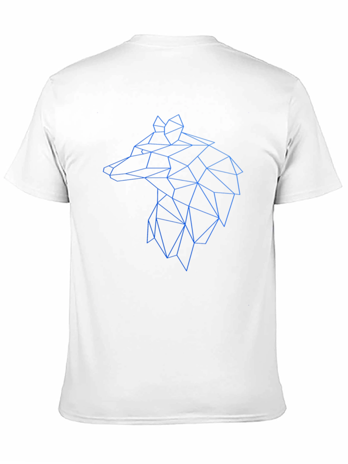 Geometric Wolf Head Graphic Black Tee