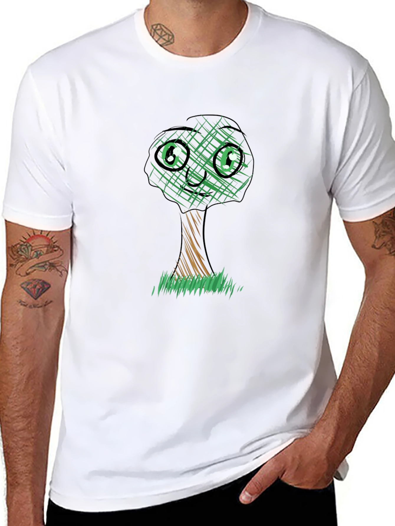 Cute Tree Graphic Tee - Black Unisex T-Shirt