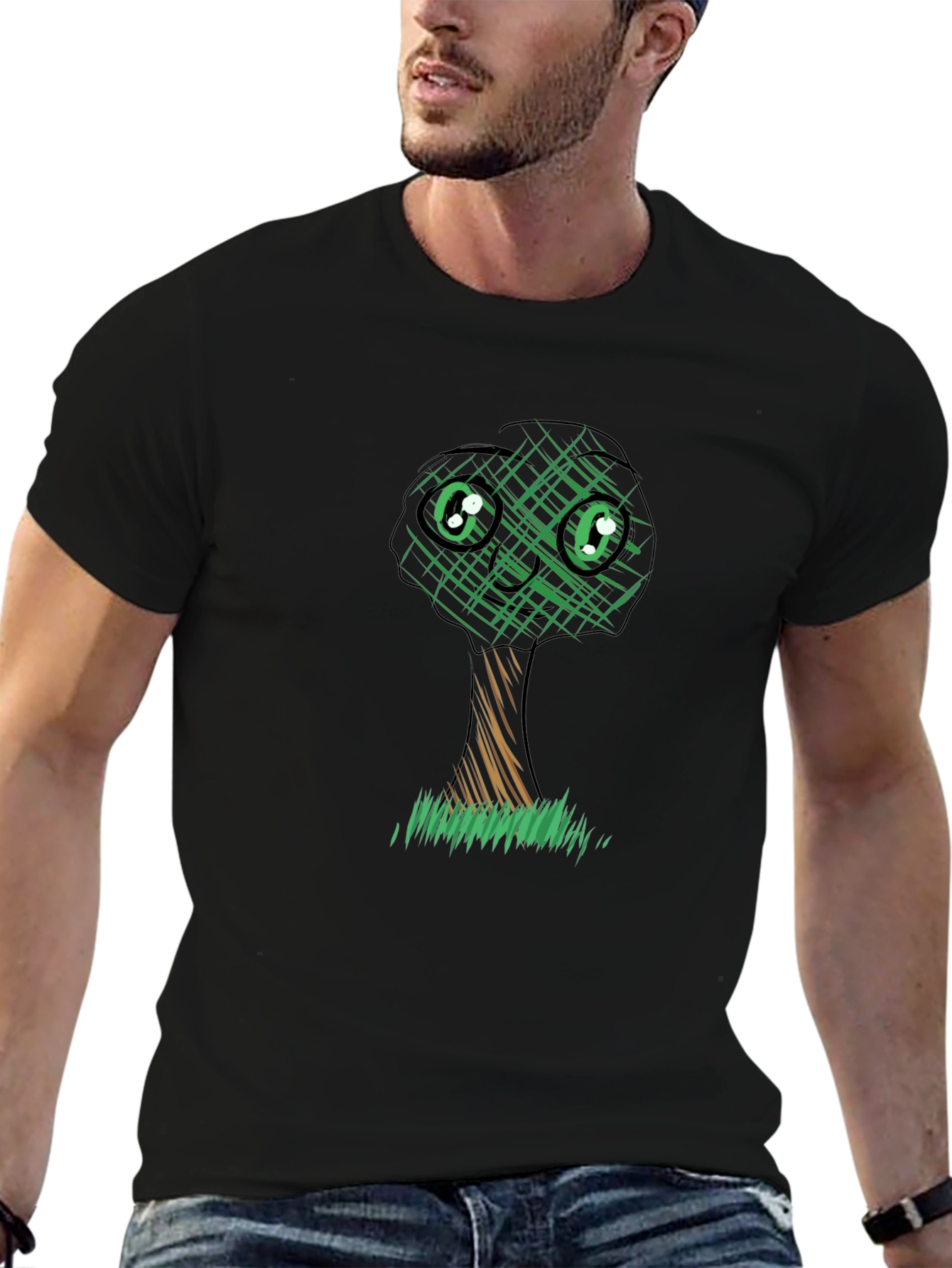 Cute Tree Graphic Tee - Black Unisex T-Shirt