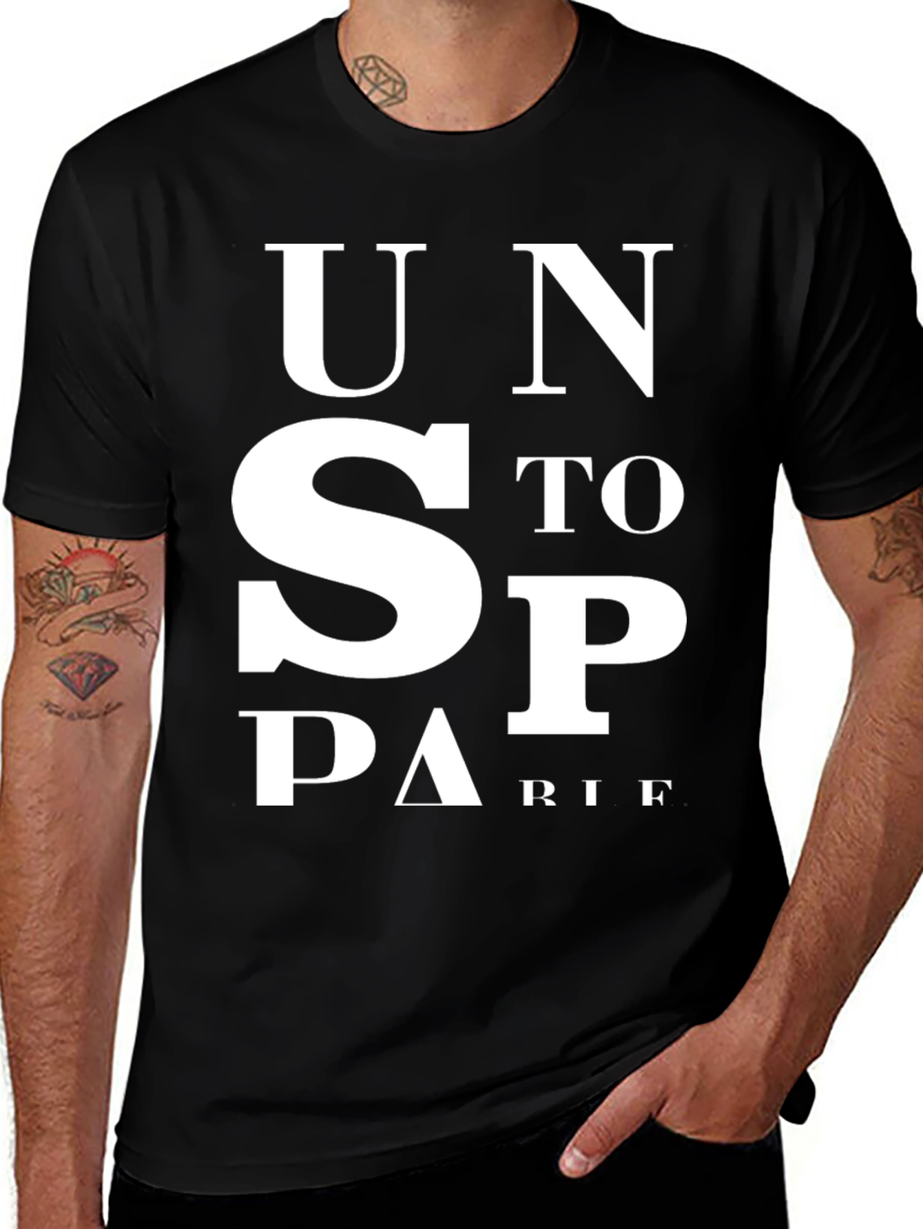 Unstoppable Mens Black Graphic T-Shirt