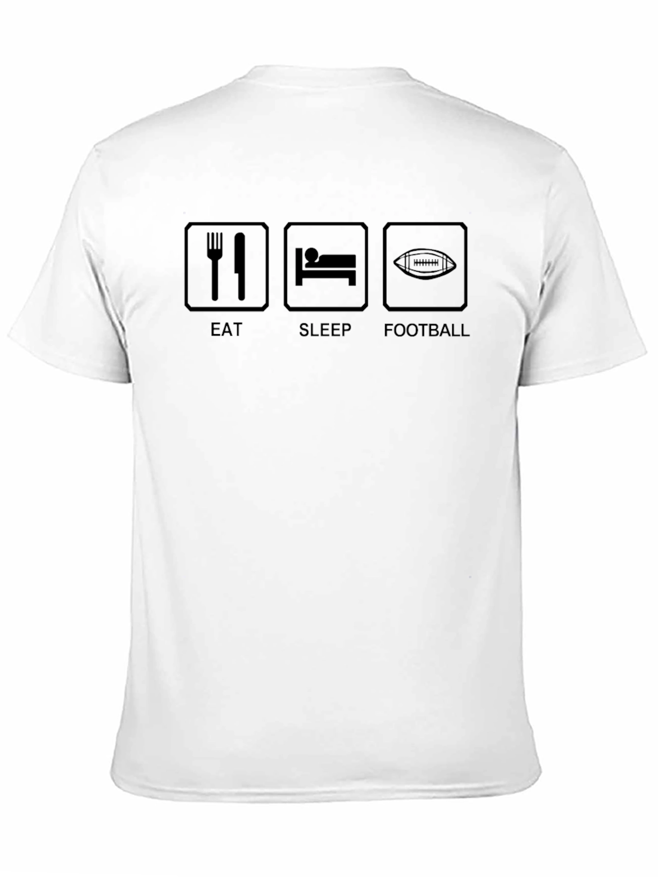 Eat Sleep Football Graphic T-Shirt - Black