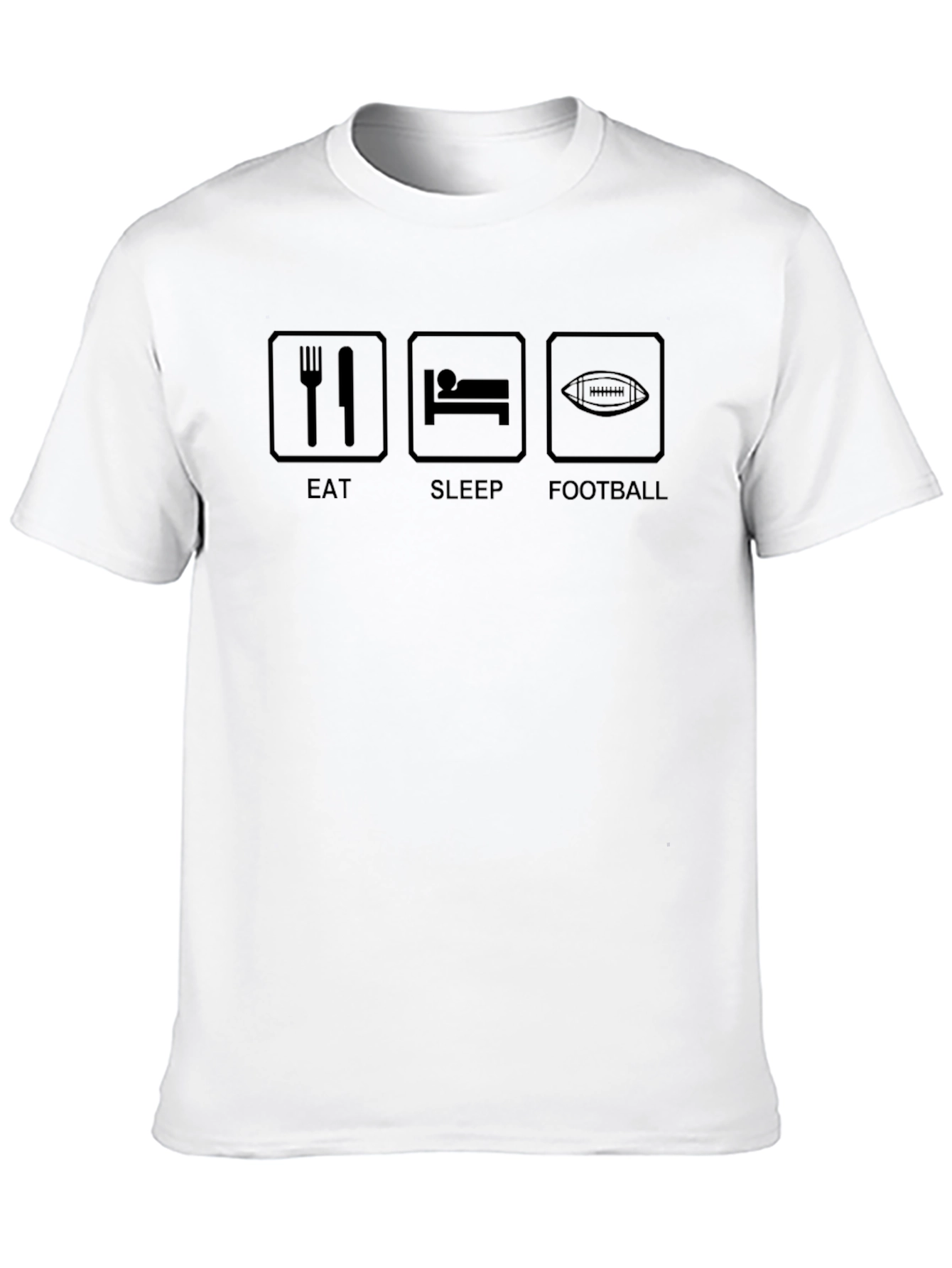 Eat Sleep Football Graphic T-Shirt - Black