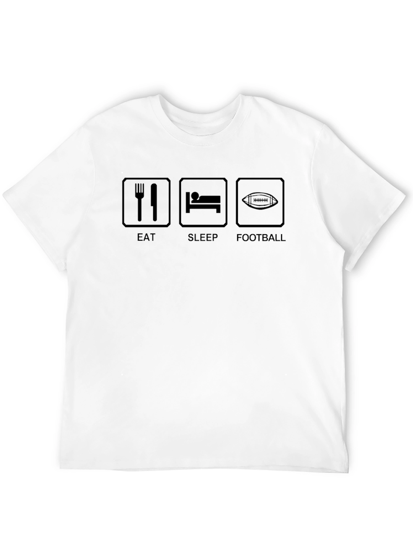 Eat Sleep Football Graphic T-Shirt - Black