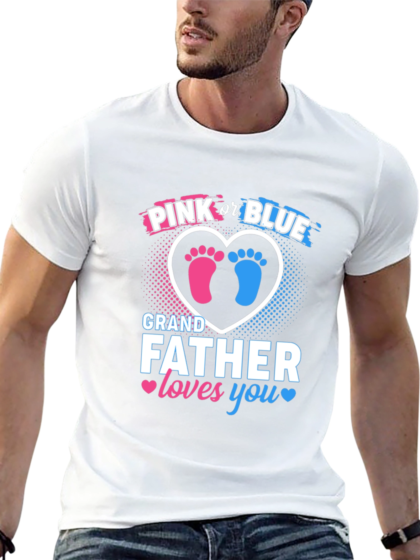 Pink or Blue Grandfather Gender Reveal T-Shirt