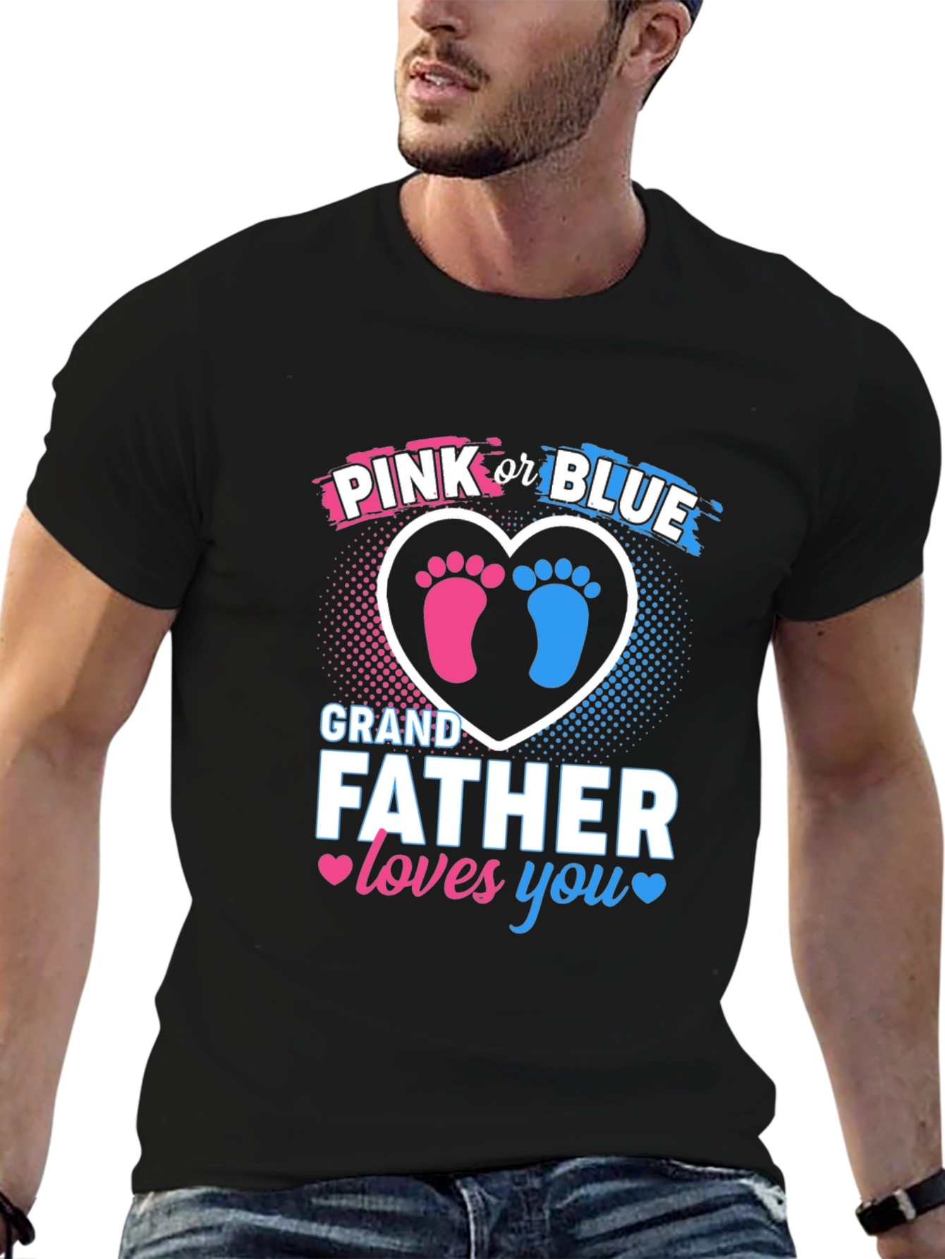 Pink or Blue Grandfather Gender Reveal T-Shirt