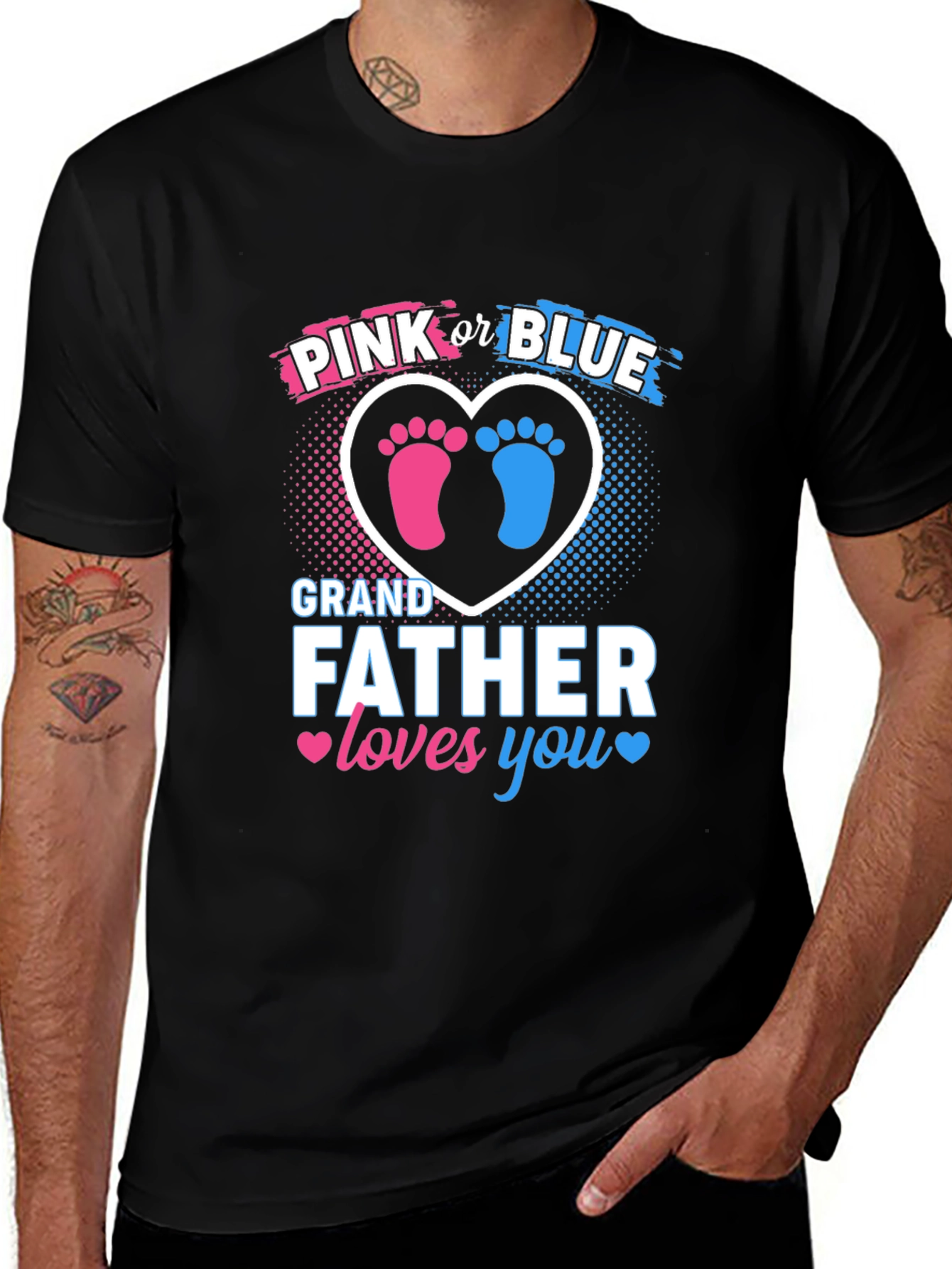 Pink or Blue Grandfather Gender Reveal T-Shirt