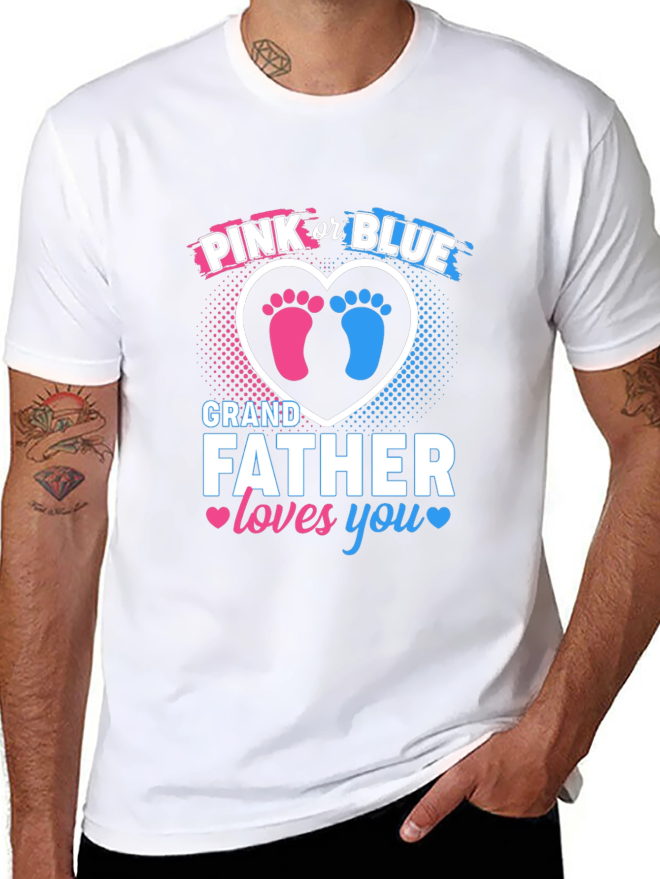 Pink or Blue Grandfather Gender Reveal T-Shirt