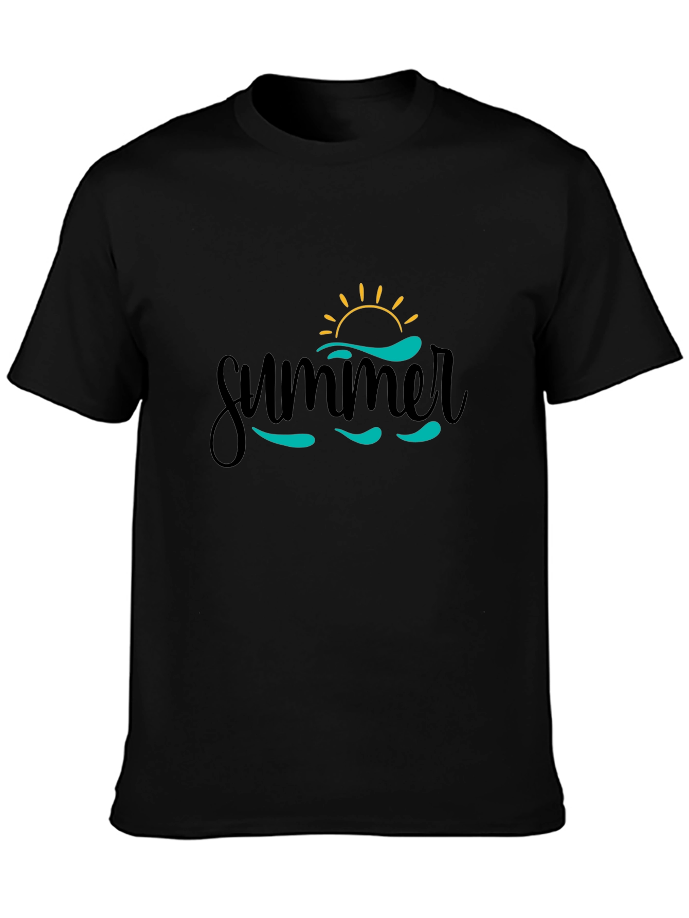 Summer Waves Black T-Shirt - Vacation Ready!