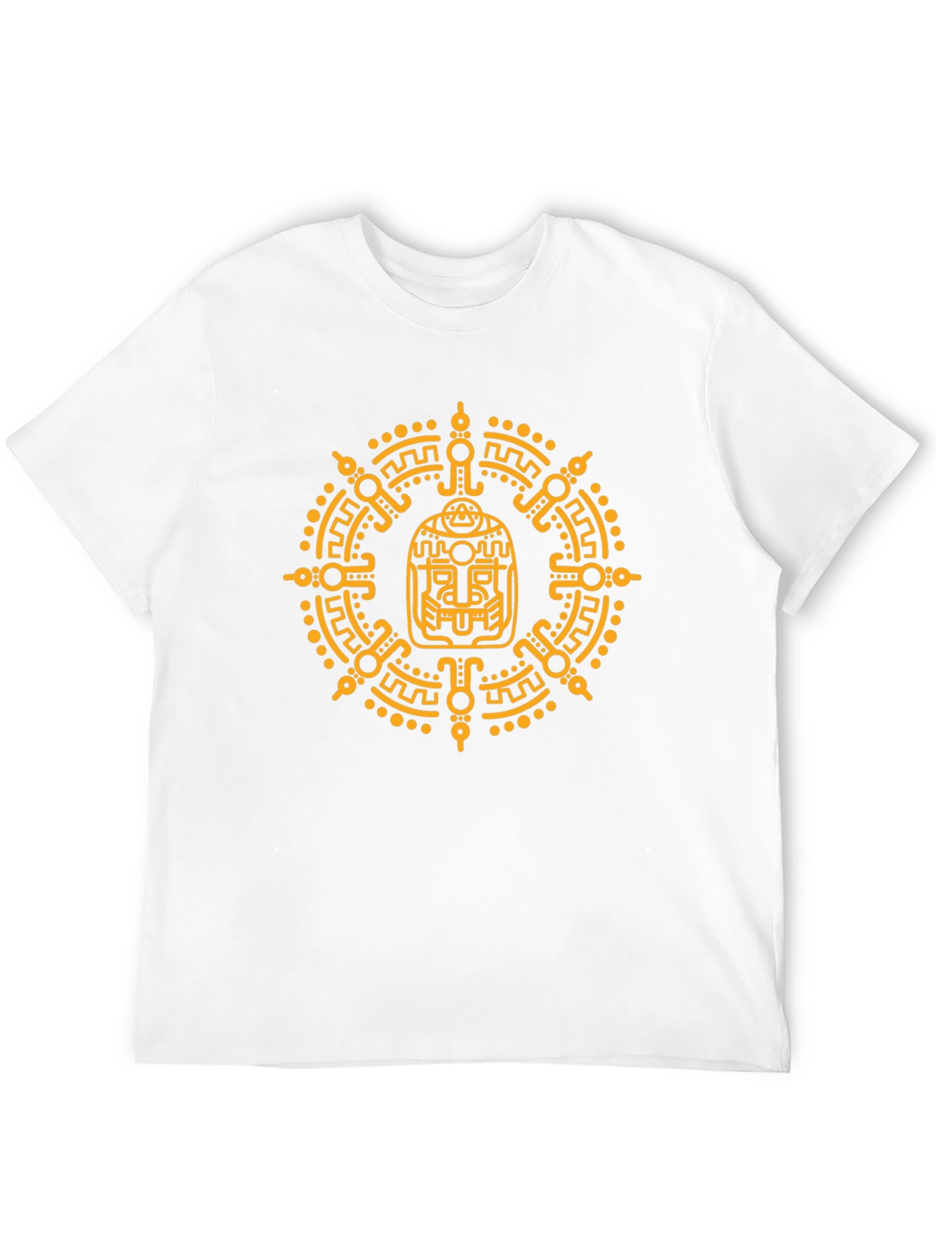 Aztec Glyph Graphic Print T-Shirt - Black