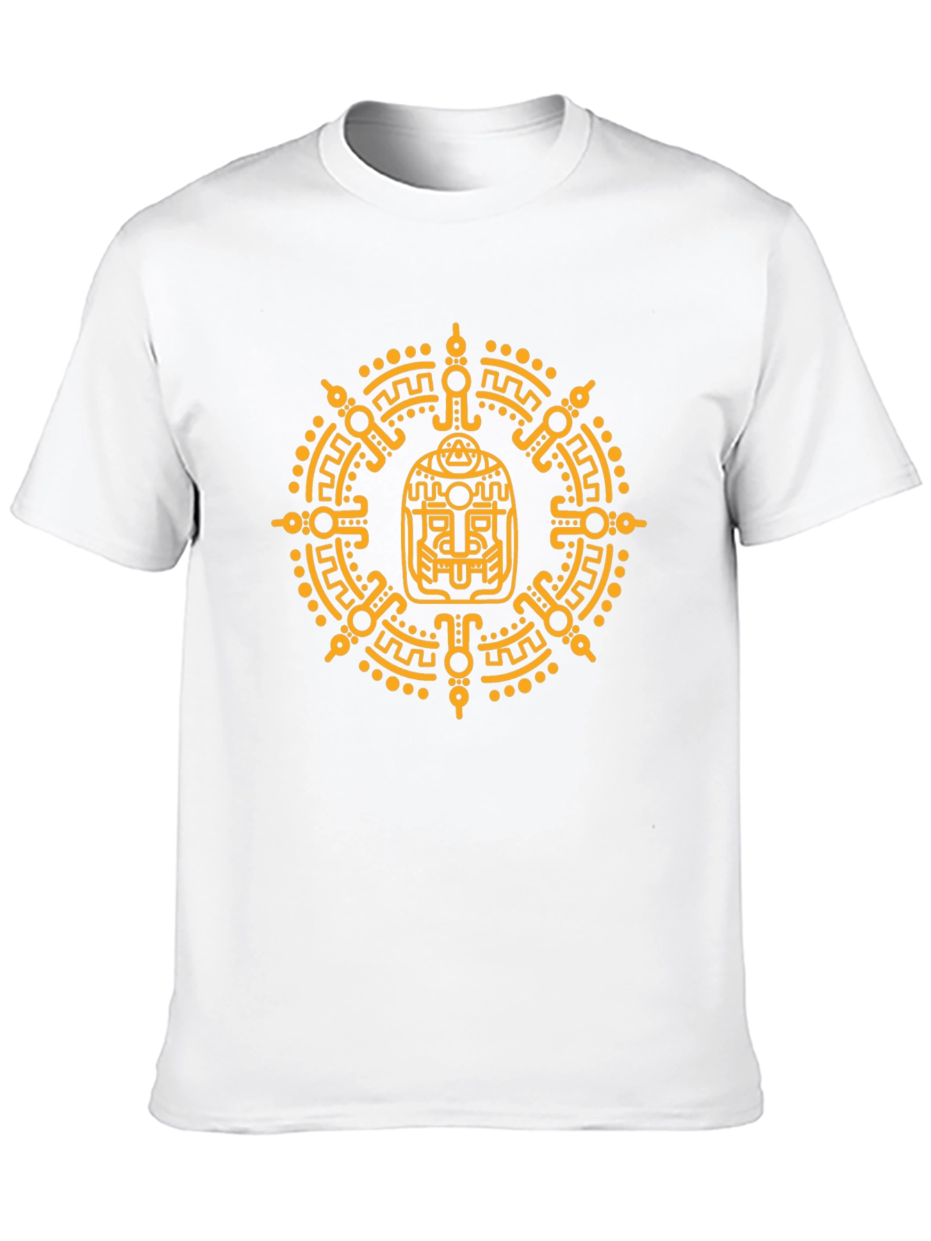 Aztec Glyph Graphic Print T-Shirt - Black