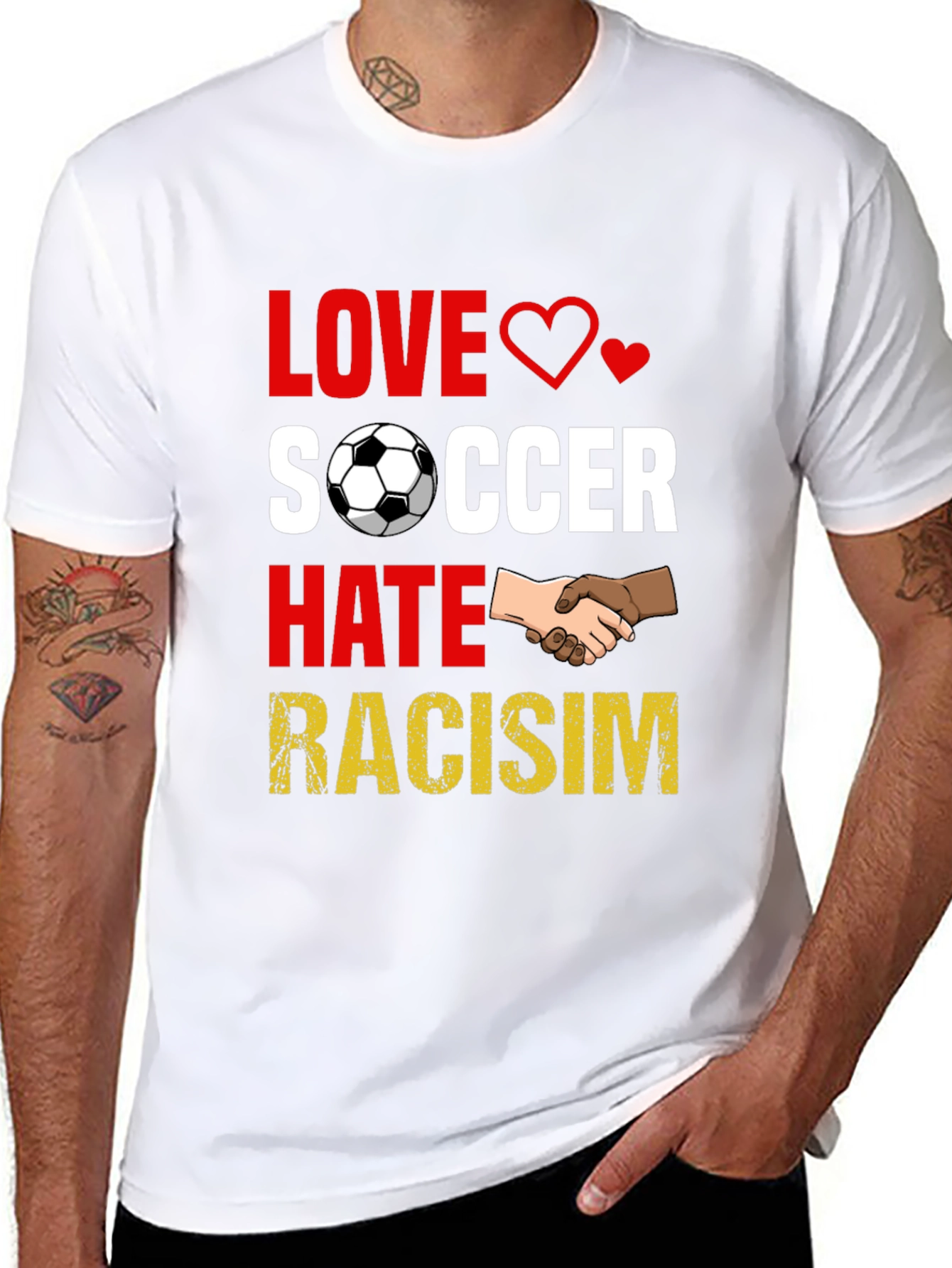 Love Soccer Hate Racism T-Shirt