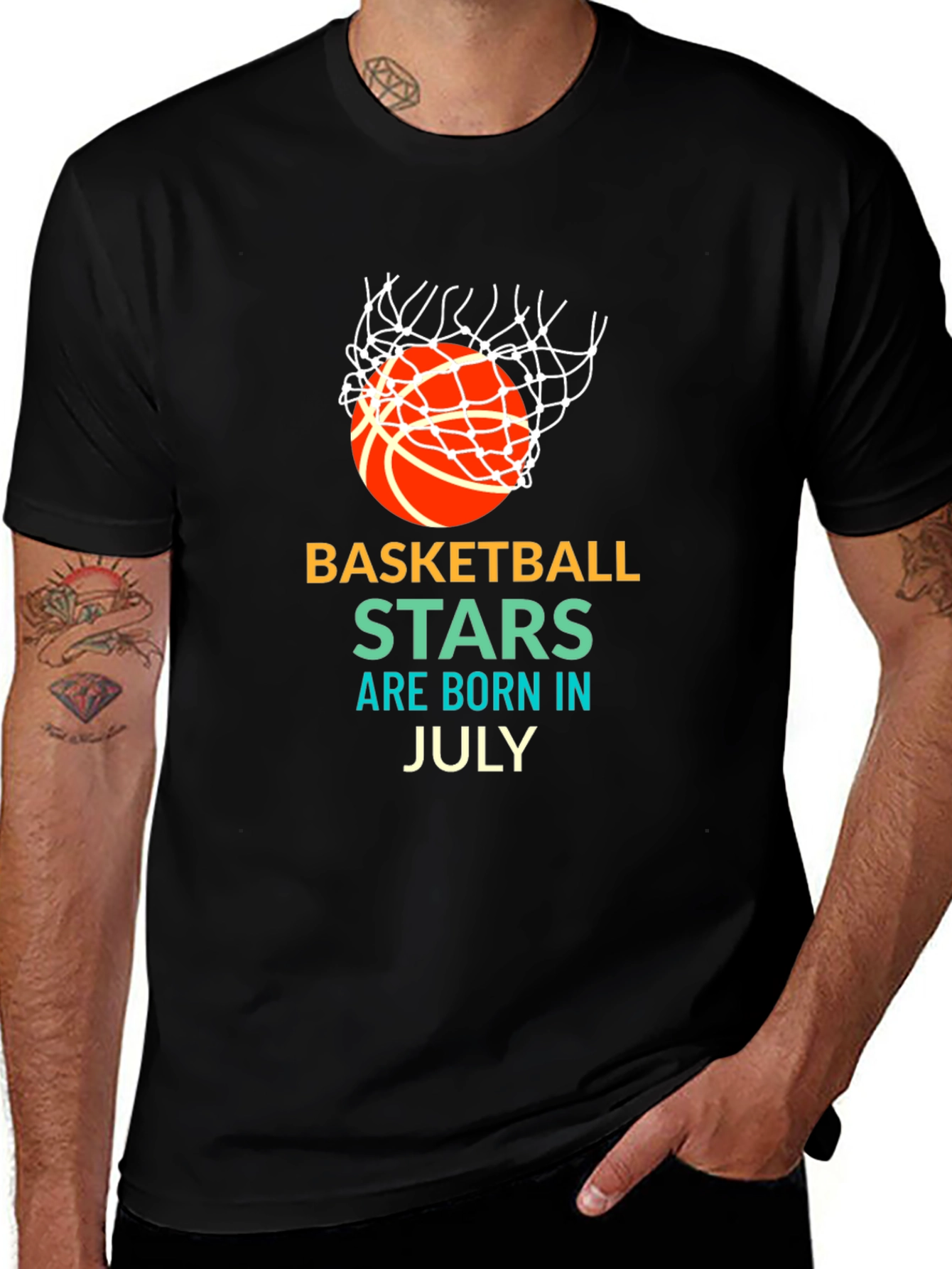 Basketball Stars Born in July Graphic T-Shirt
