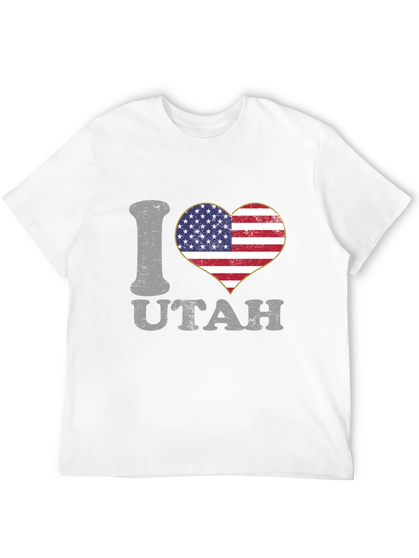 I Love Utah American Flag Heart T-Shirt