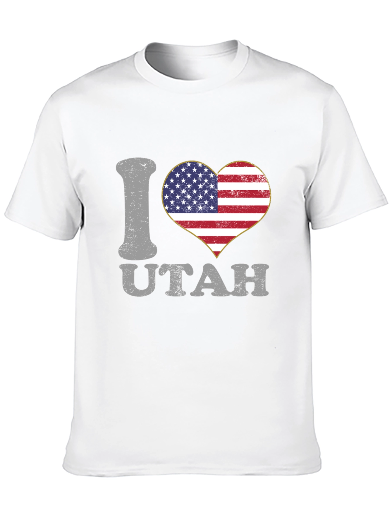 I Love Utah American Flag Heart T-Shirt