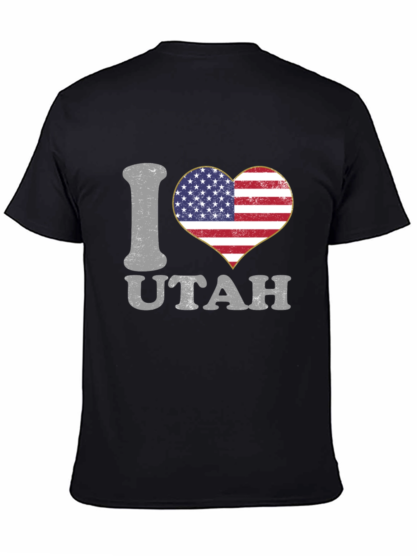I Love Utah American Flag Heart T-Shirt