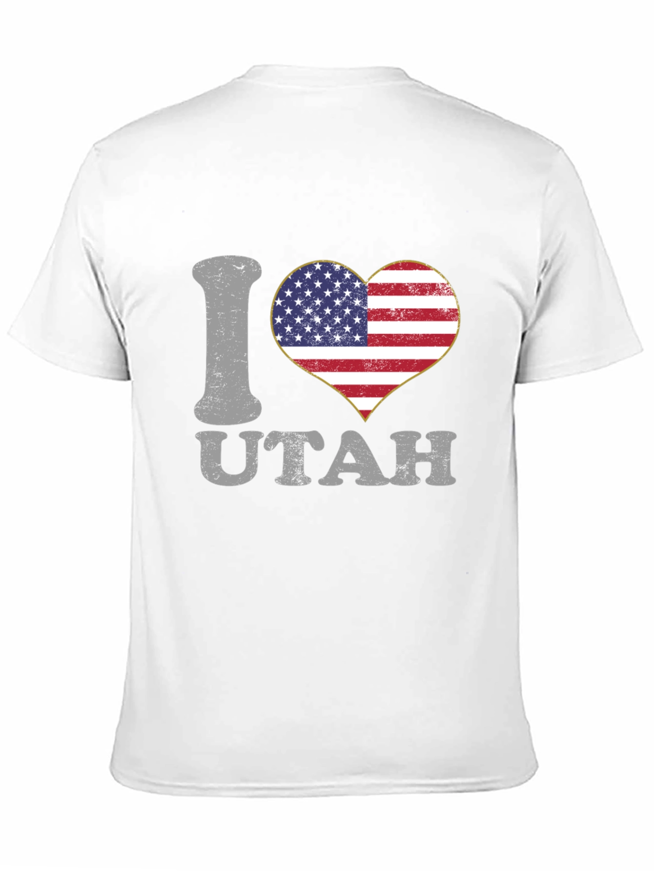 I Love Utah American Flag Heart T-Shirt