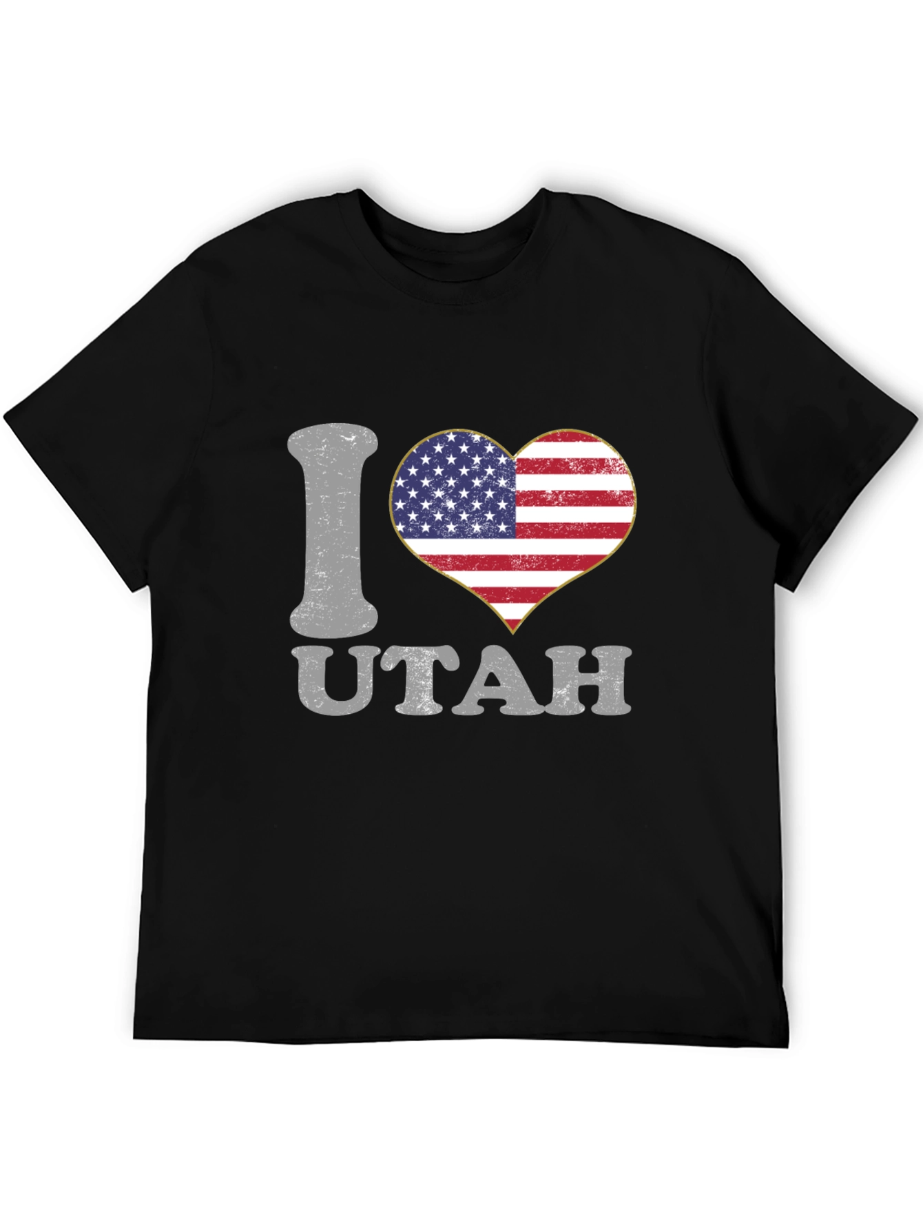 I Love Utah American Flag Heart T-Shirt