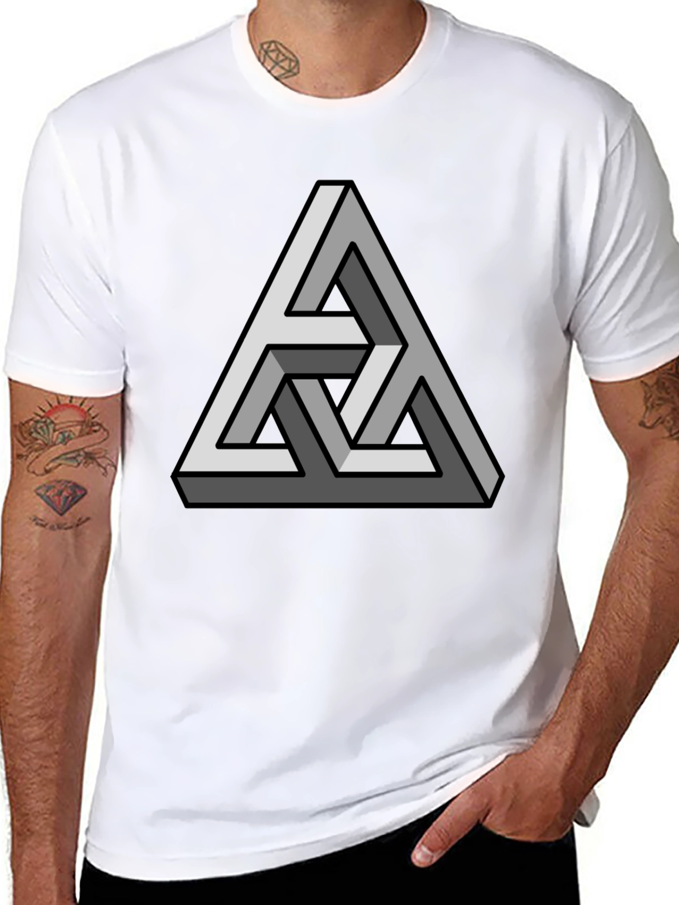 Impossible Triangle Graphic Tee - Black