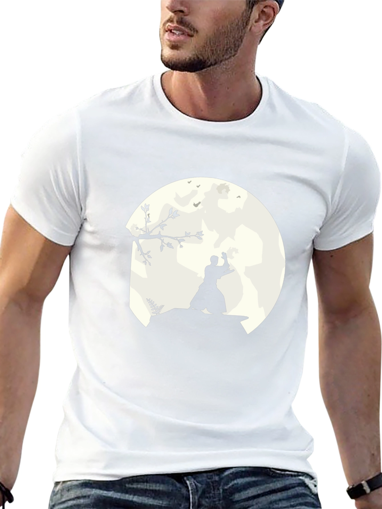 Samurai Moon Black T-Shirt