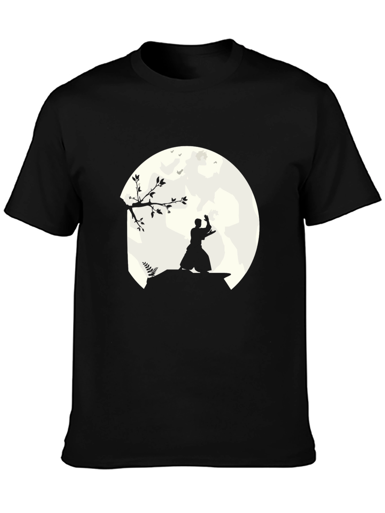 Samurai Moon Black T-Shirt