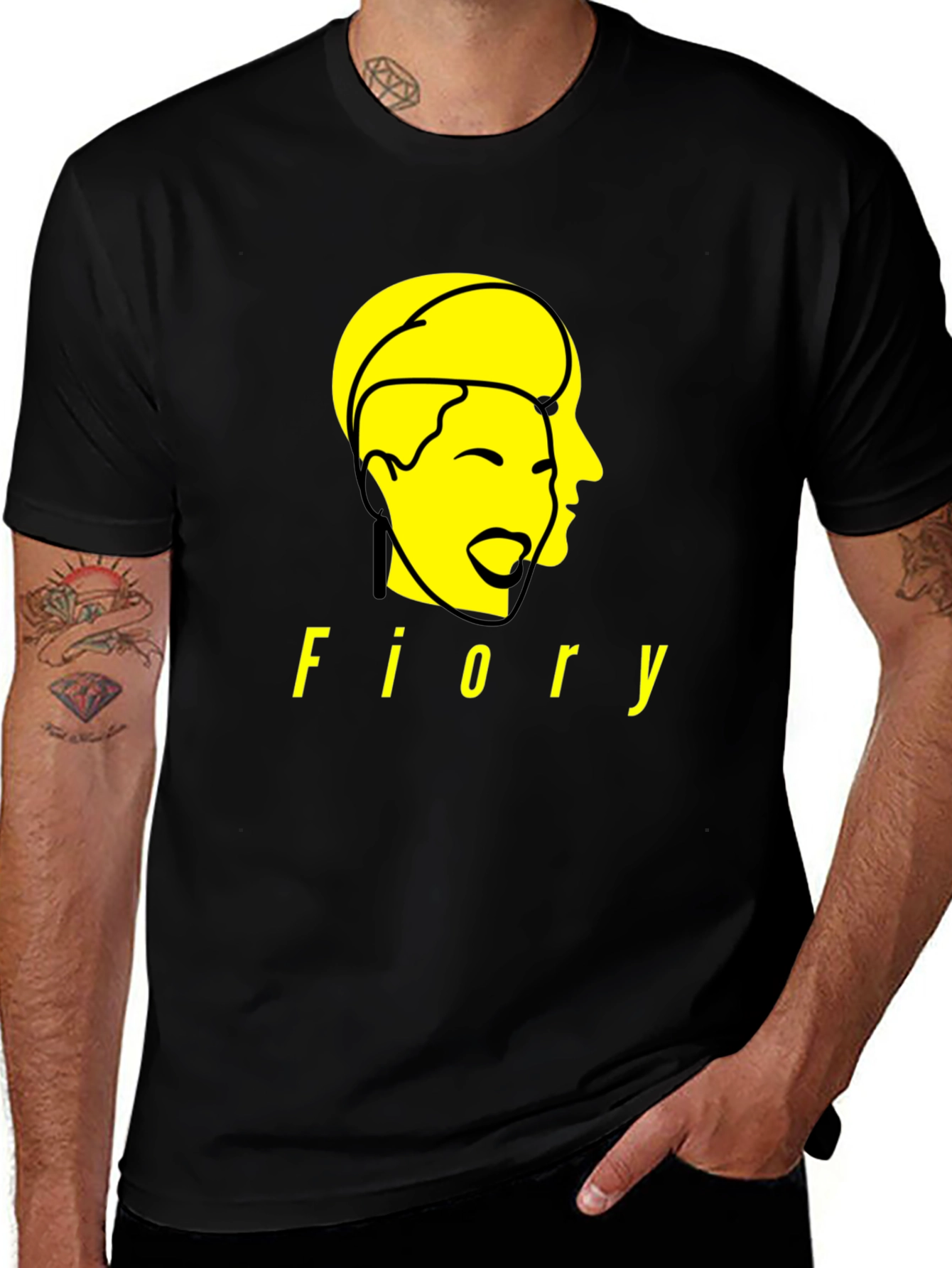 Fiory Graphic Print Black T-Shirt