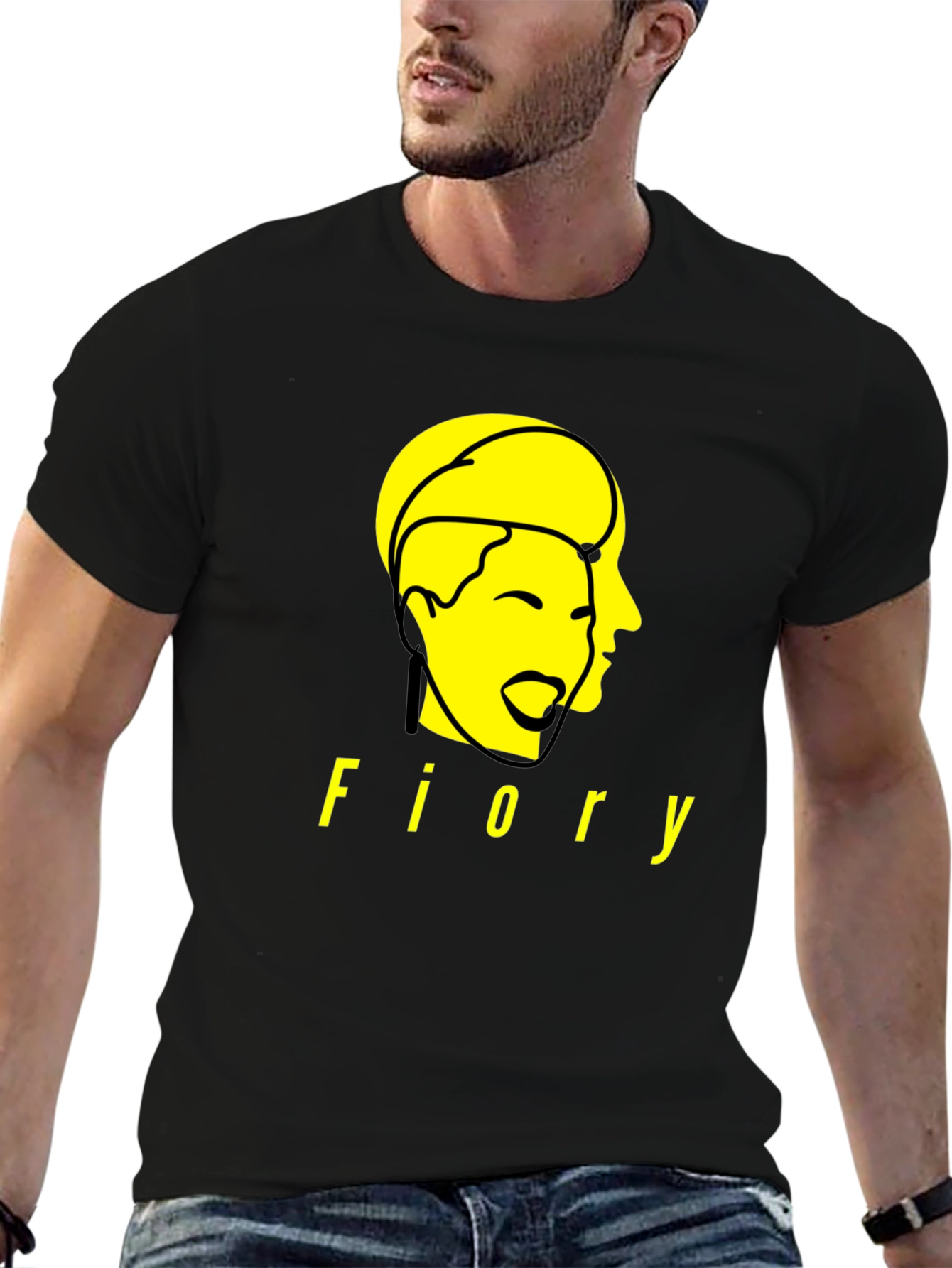 Fiory Graphic Print Black T-Shirt