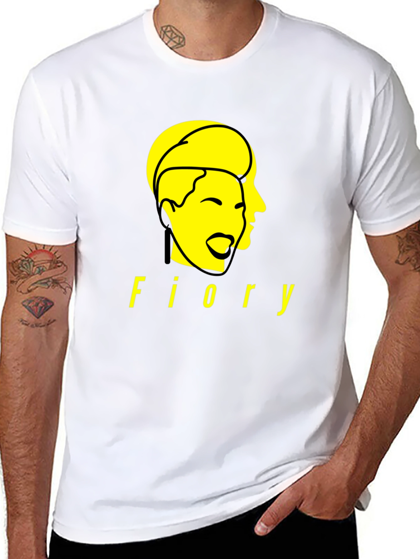 Fiory Graphic Print Black T-Shirt