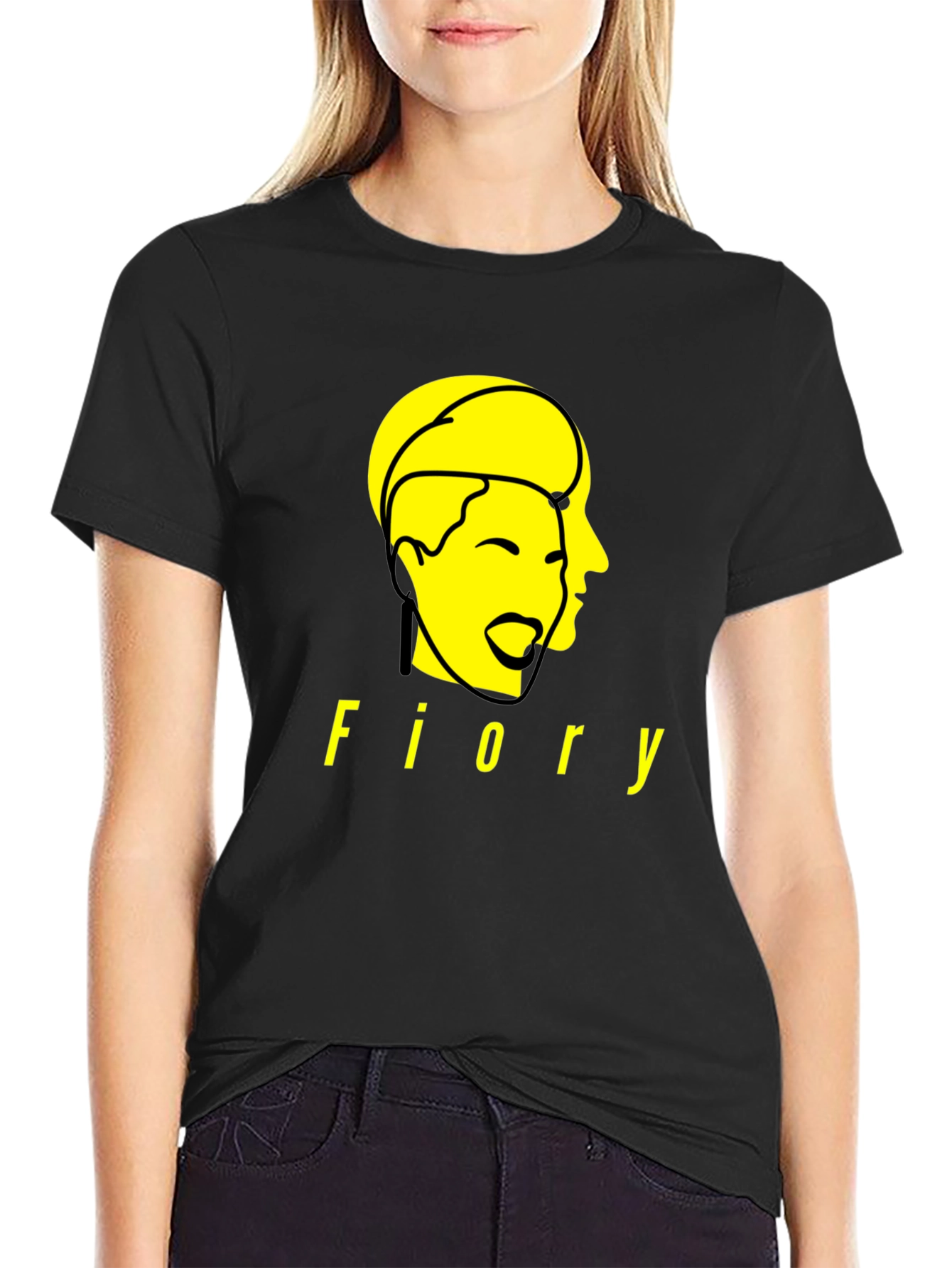 Fiory Graphic Print Black T-Shirt