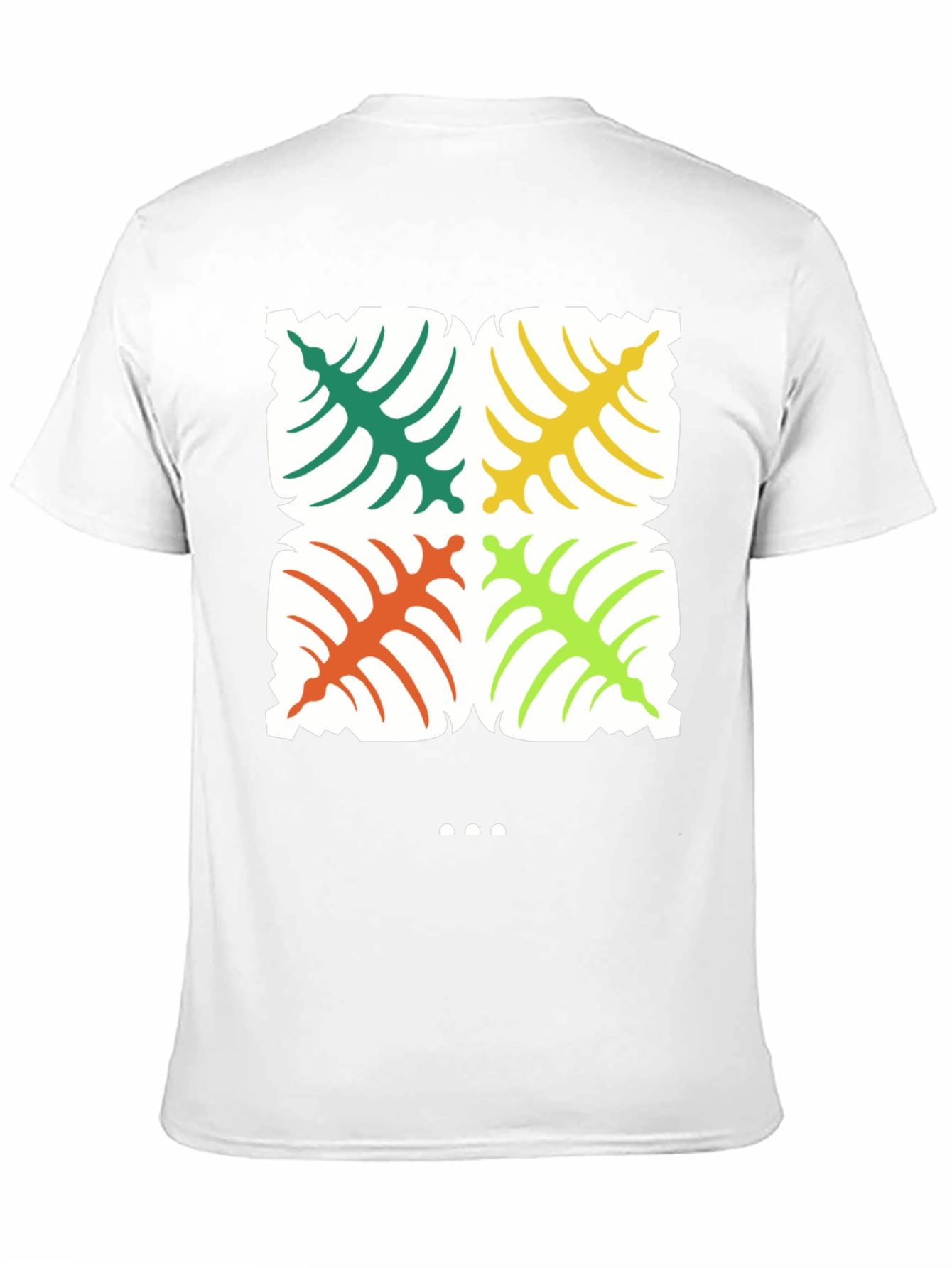 Tropical Leaf Print Black T-Shirt