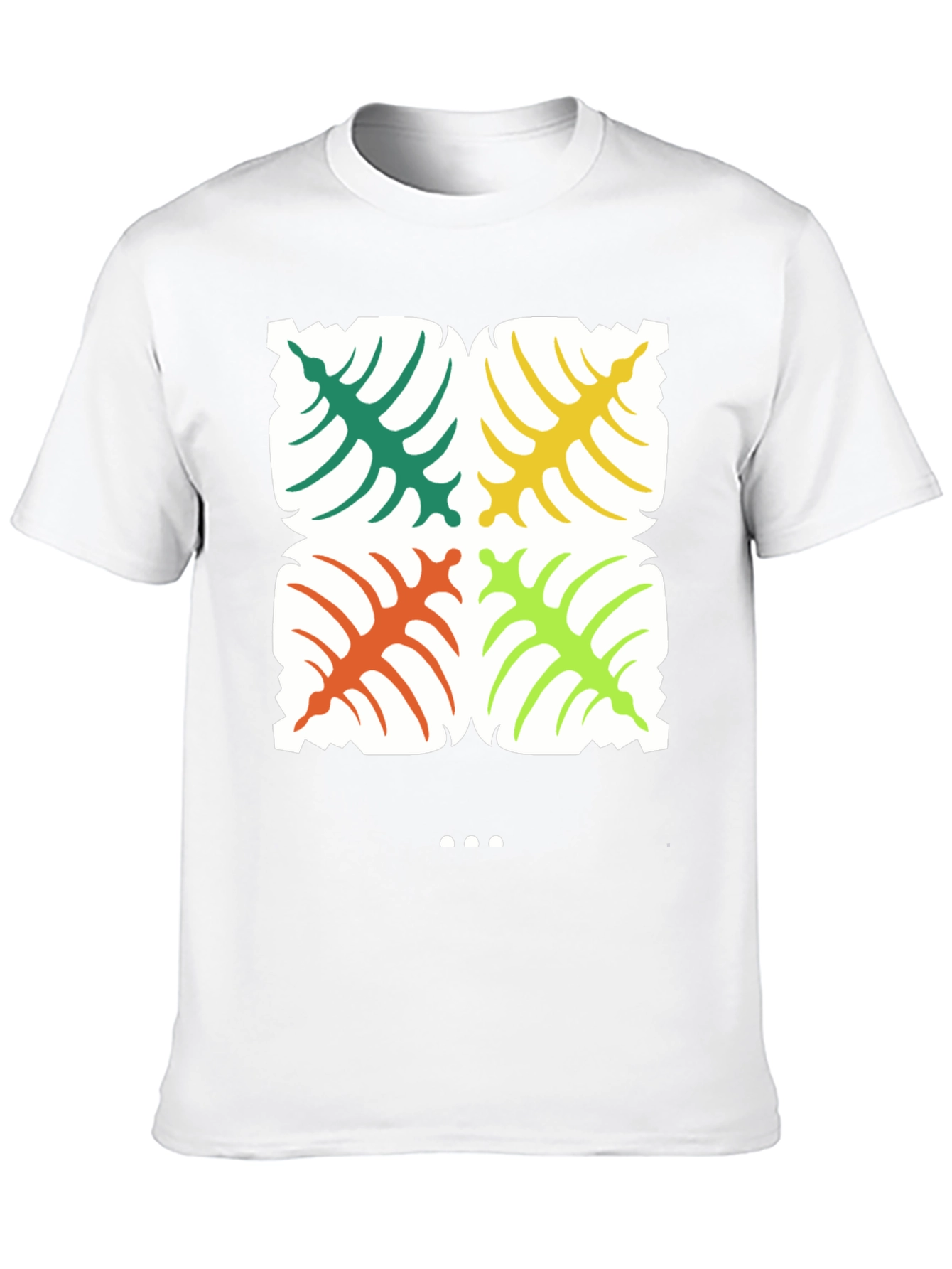 Tropical Leaf Print Black T-Shirt
