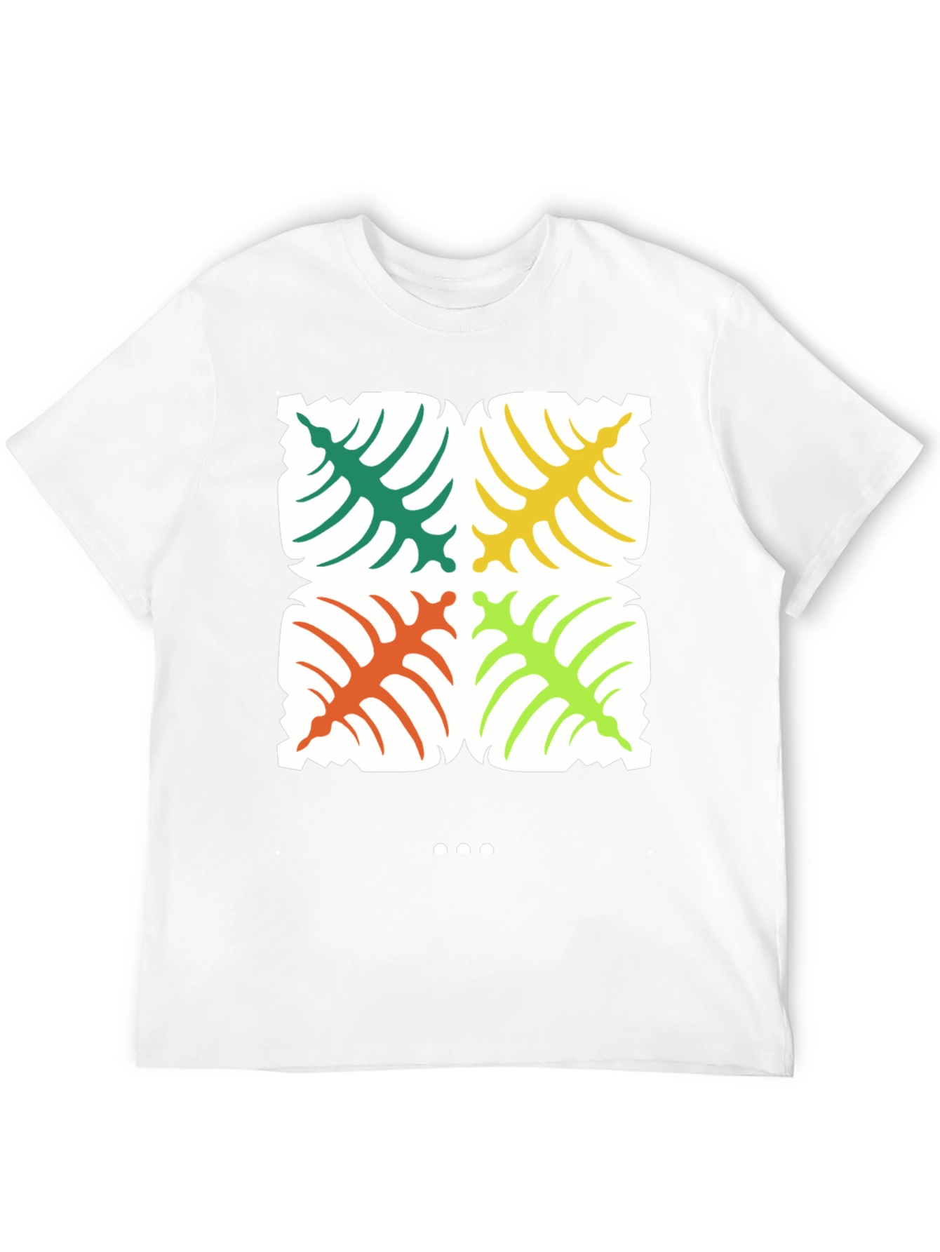Tropical Leaf Print Black T-Shirt