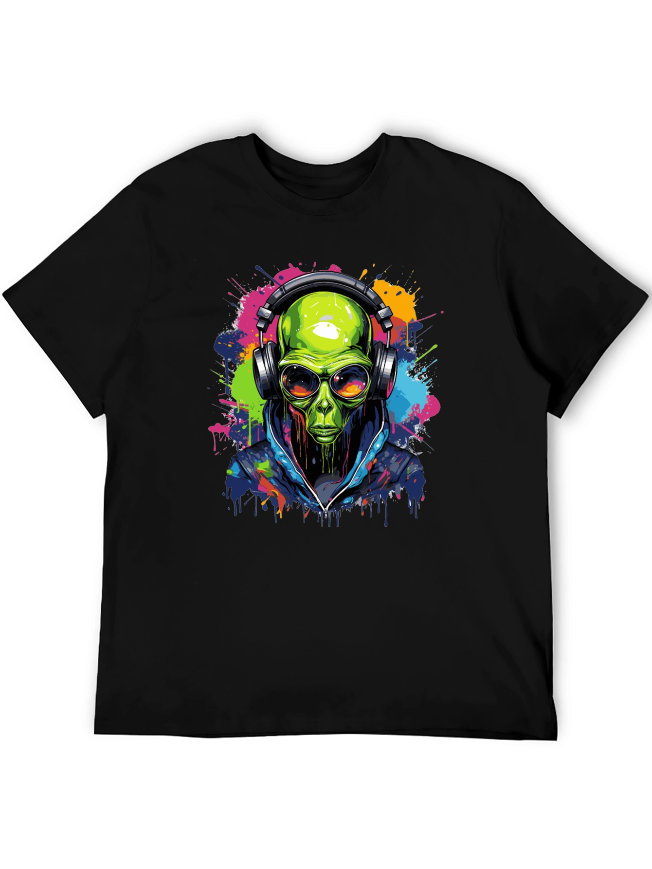 Alien DJ Graphic Tee - Black T-Shirt
