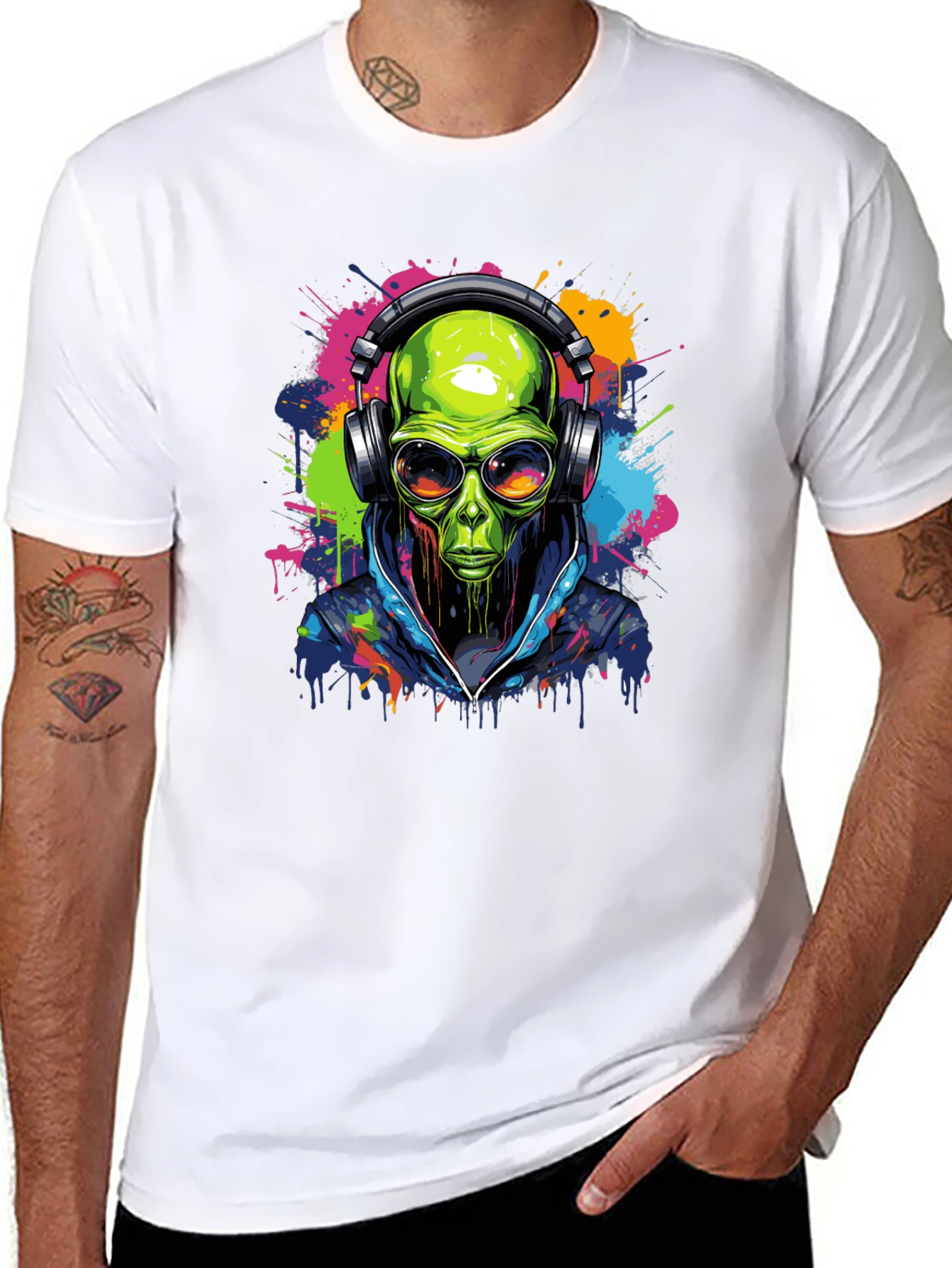 Alien DJ Graphic Tee - Black T-Shirt