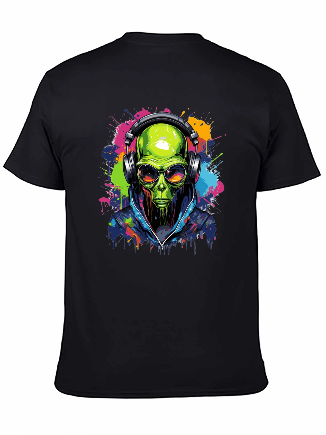 Alien DJ Graphic Tee - Black T-Shirt