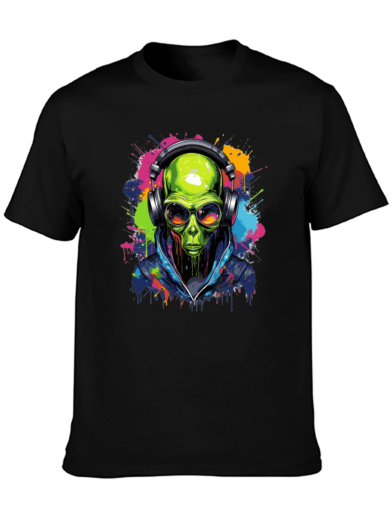 Alien DJ Graphic Tee - Black T-Shirt