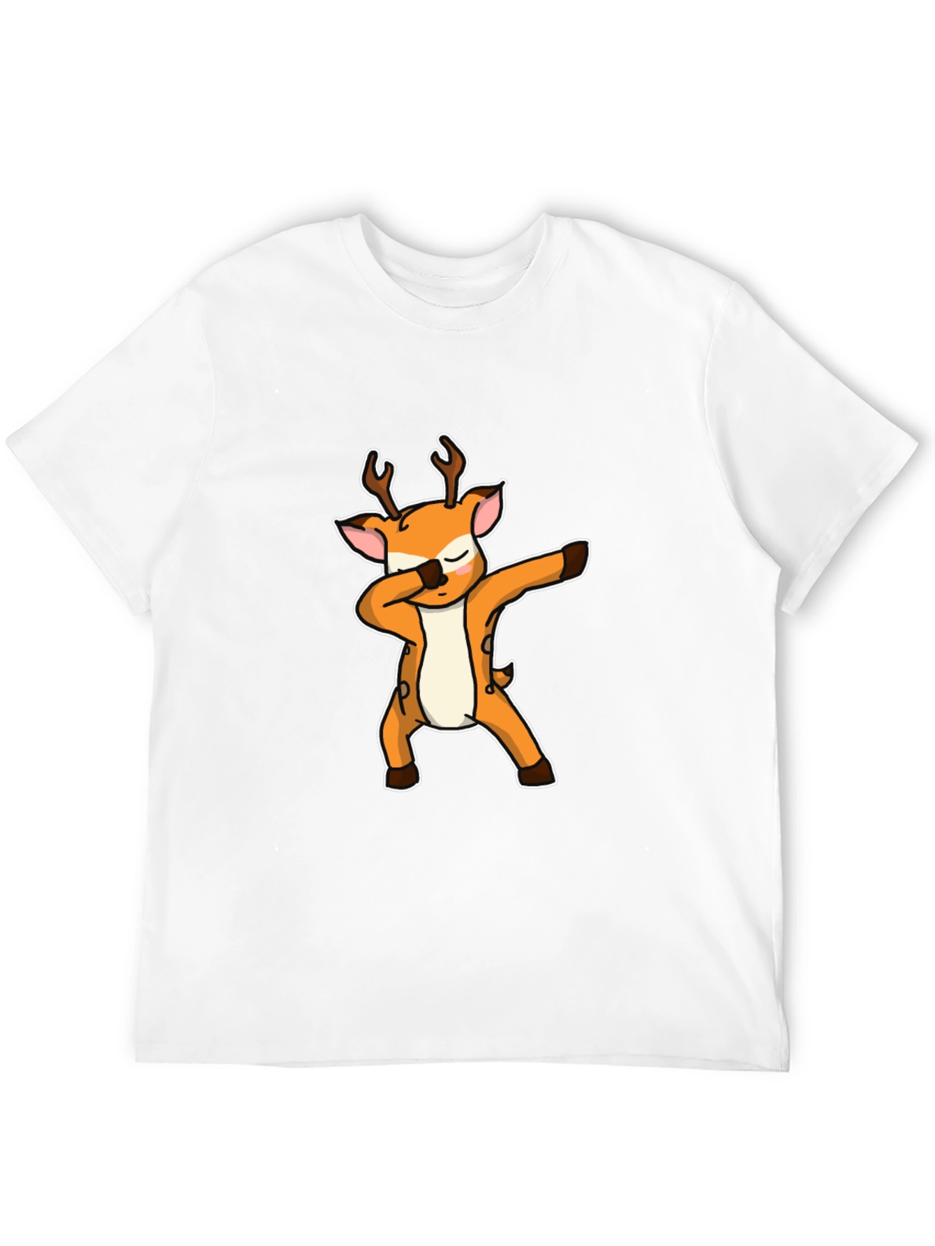 Dabbing Deer Graphic Tee - Black Cotton Casual Shirt