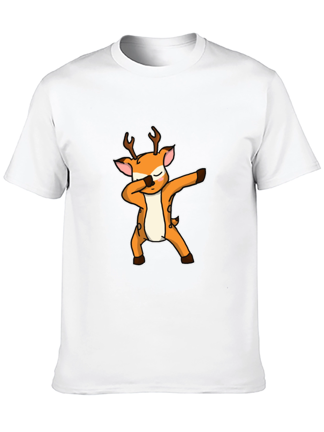 Dabbing Deer Graphic Tee - Black Cotton Casual Shirt