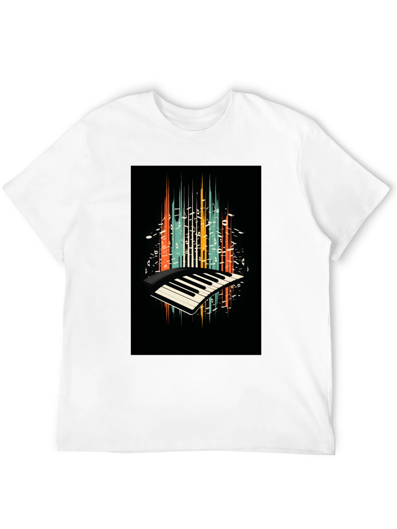 Retro Piano Keys Graphic Tee - Music Lover T-Shirt